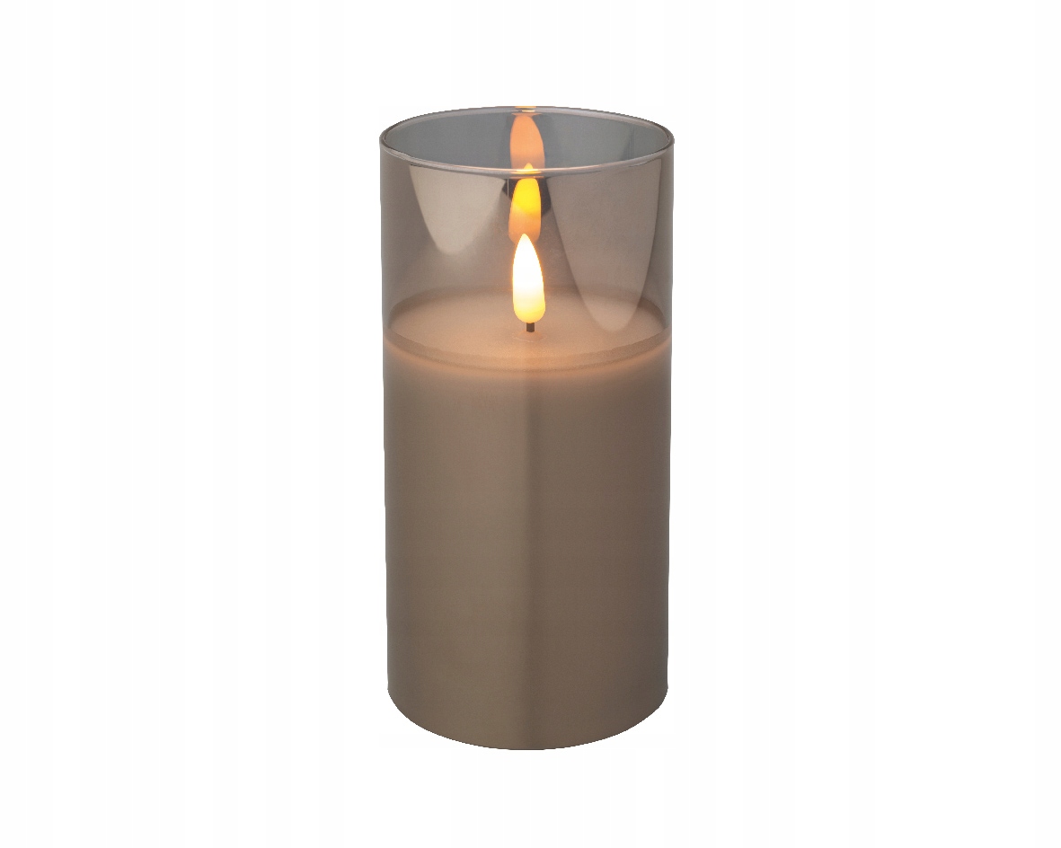 

Świeca W Szkle Dekoracyjna Ozdoba Led Szara 15CM