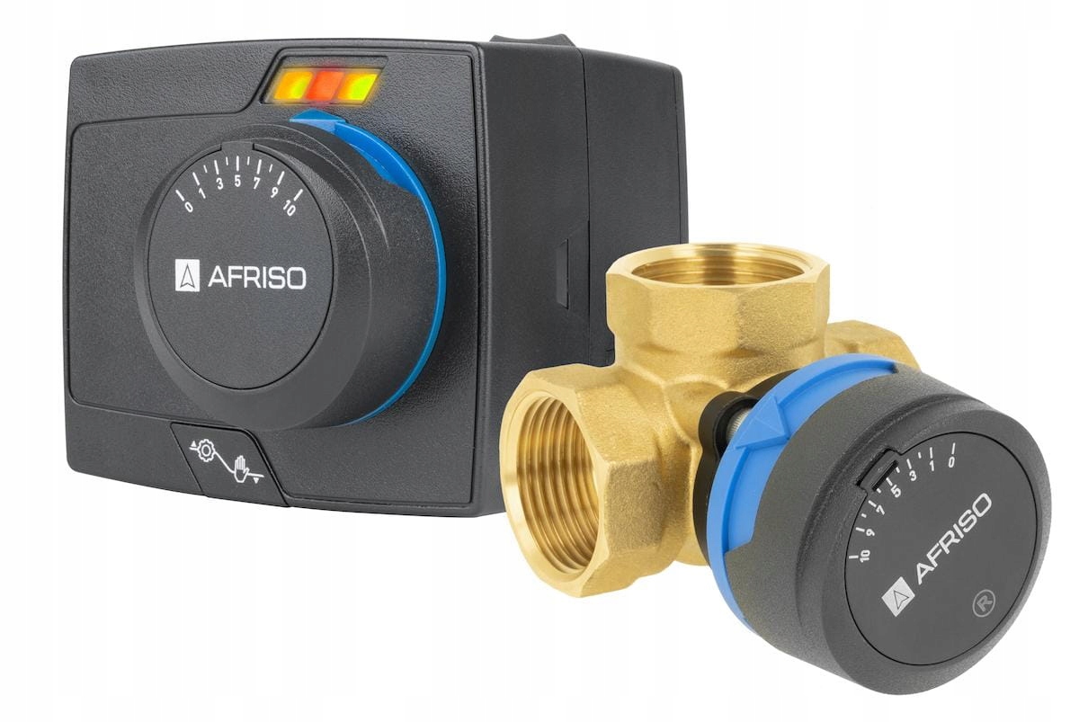Zestaw zawór 3-drogowy Arv 384 1" siłownik Arm 343 Afriso