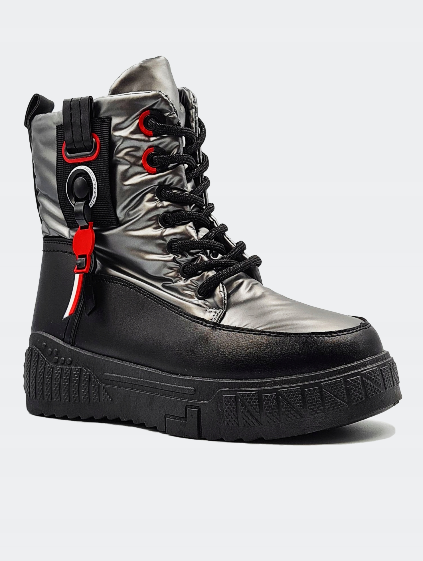 Śniegowce Damskie Ocieplane Ortalionowe Srebrne 39 Rozmiar 39