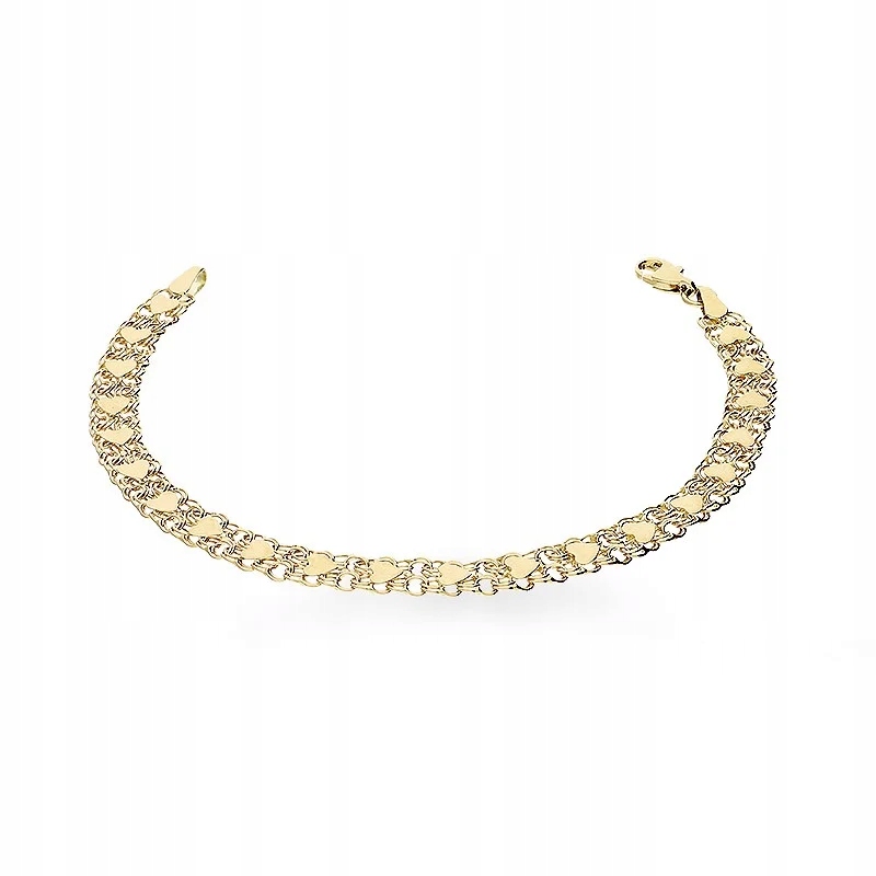 Dámský náramek zlato 585 srdíčka na pásku 4.42g elegantní jako dárek 14kt