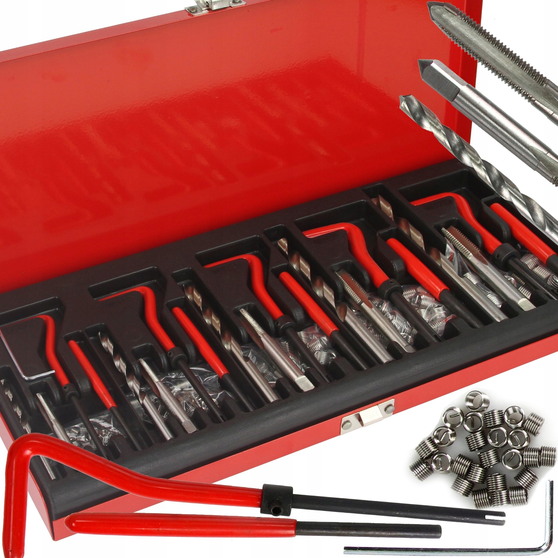 ZESTAW DO NAPRAWY GWINTÓW HELICOIL M5-M12 / 131 ELEMENTÓW Marka TC Technic