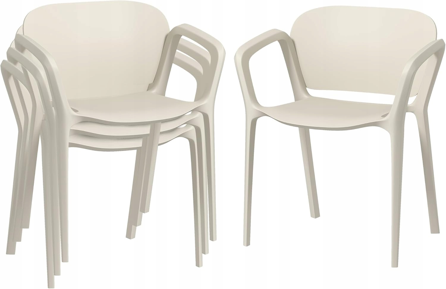 Záhradné stoličky s lakťovými opierkami a opierkou, vodotesné, sada 4 kusy