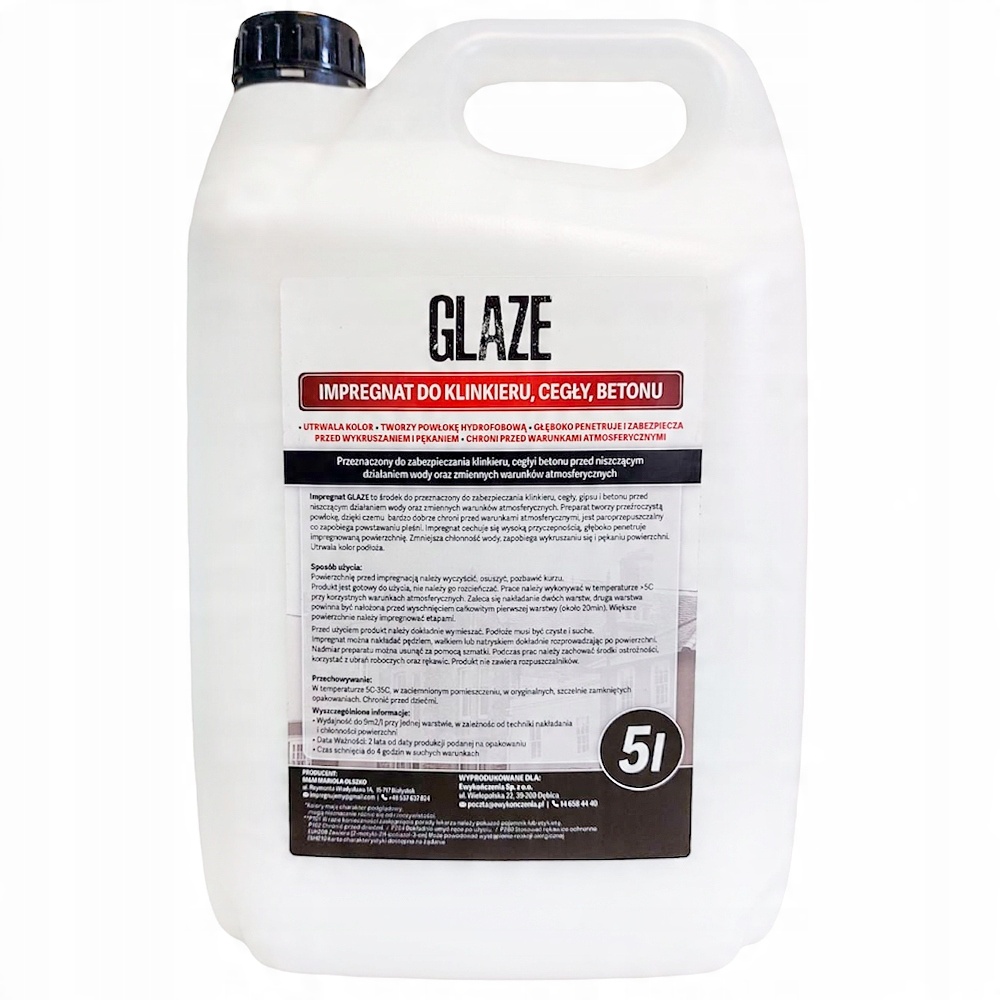 

Impregnat Do Klinkieru Cegły Betonu Glaze 5L