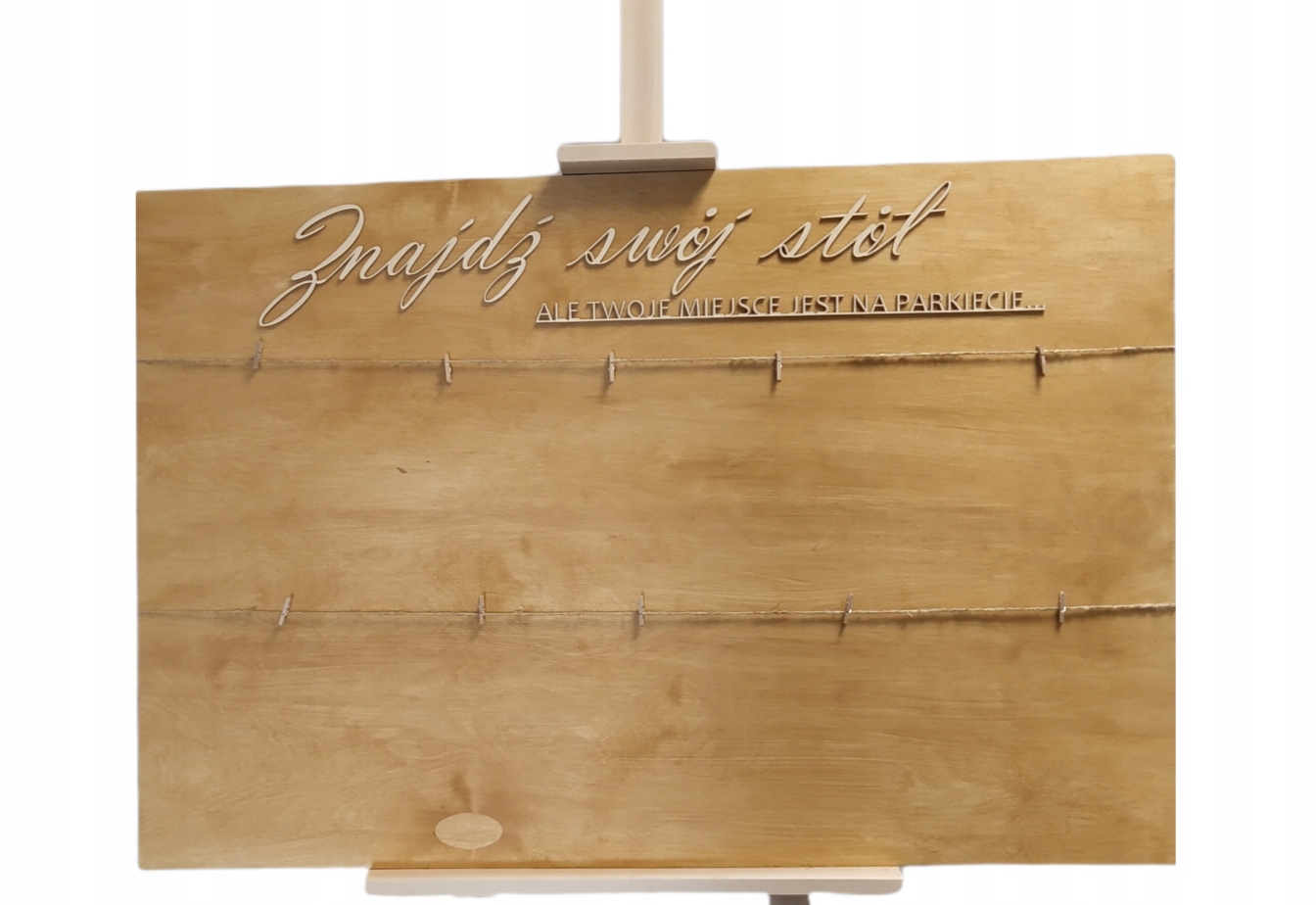 DREWNIANY PLAN STOŁÓW 60X90 ślub wesele