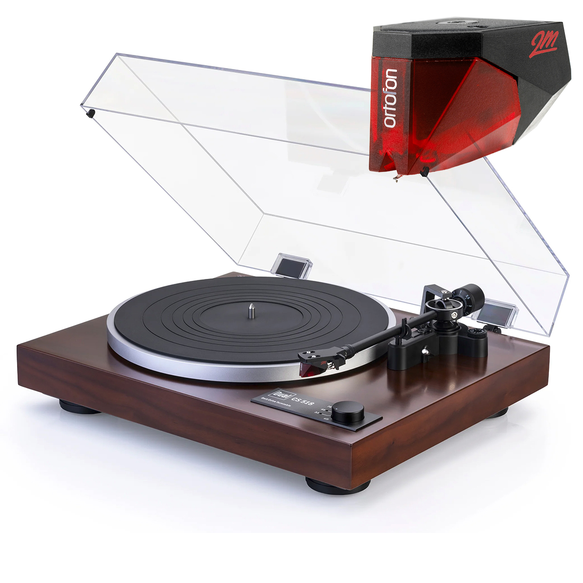 DUAL CS 518 GRAMOFON Z NAPĘDEM PASKOWYM Belt-Drive WALNUT