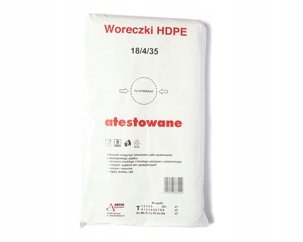 WORECZKI TOREBKI FOLIOWE HDPE ŚNIADANIOWE NA ŻYWNOŚĆ 18x35 cm ATESTOWANE Marka inny