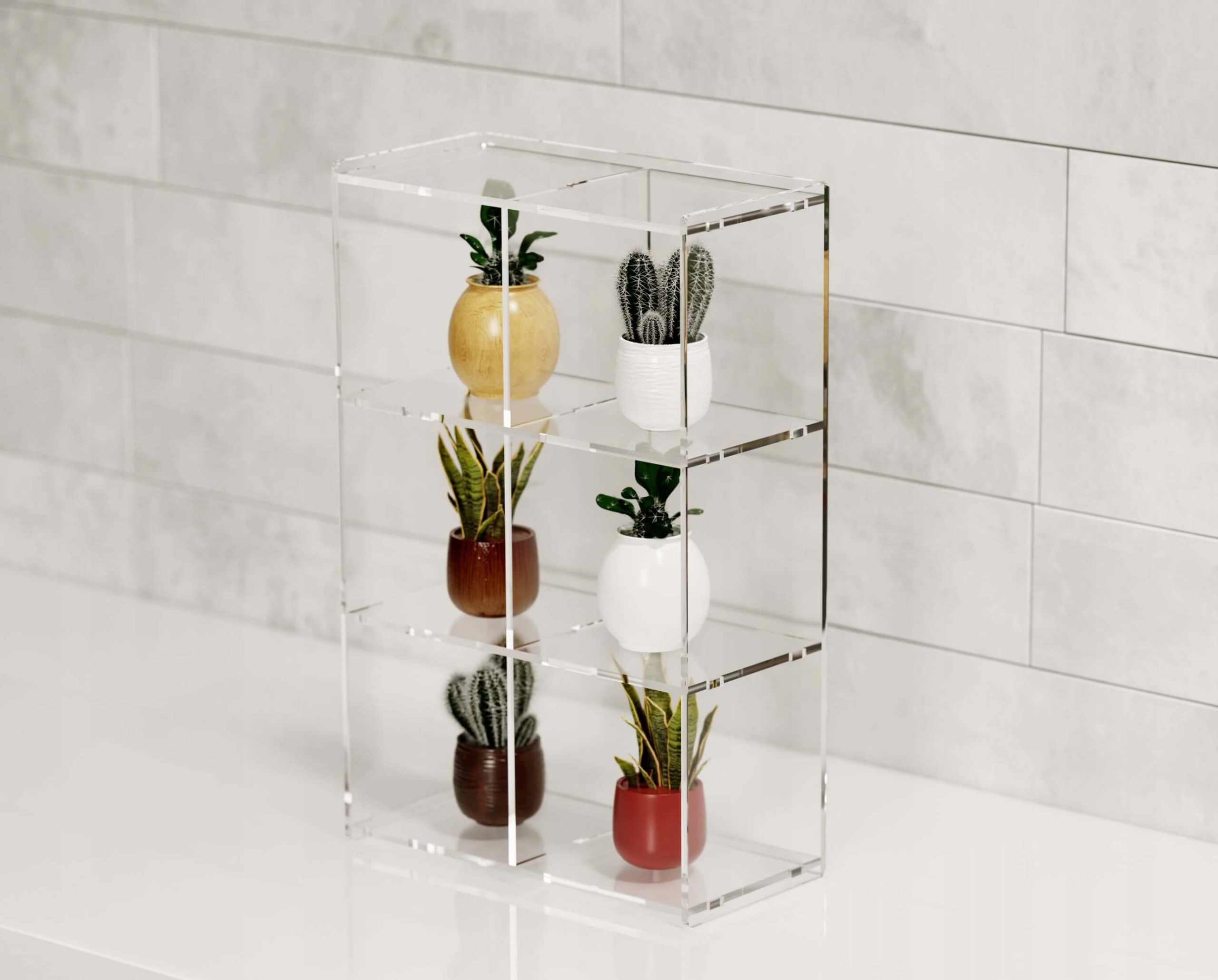 Mini gablotka stojąca witryna PLEXI PLEKSI 4mm 326 x 108 x 105 mm Kolor przezroczysty