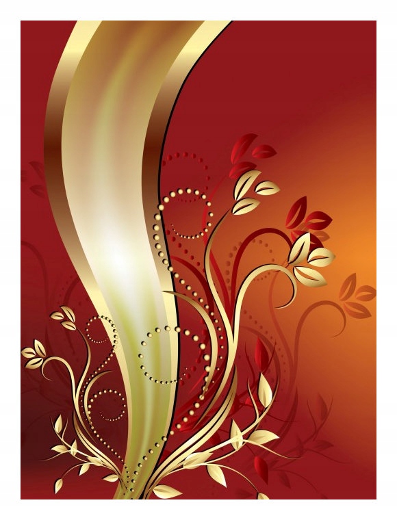 Fototapeta Zlato červená kvetinová vinylová 184x254 lepidlo