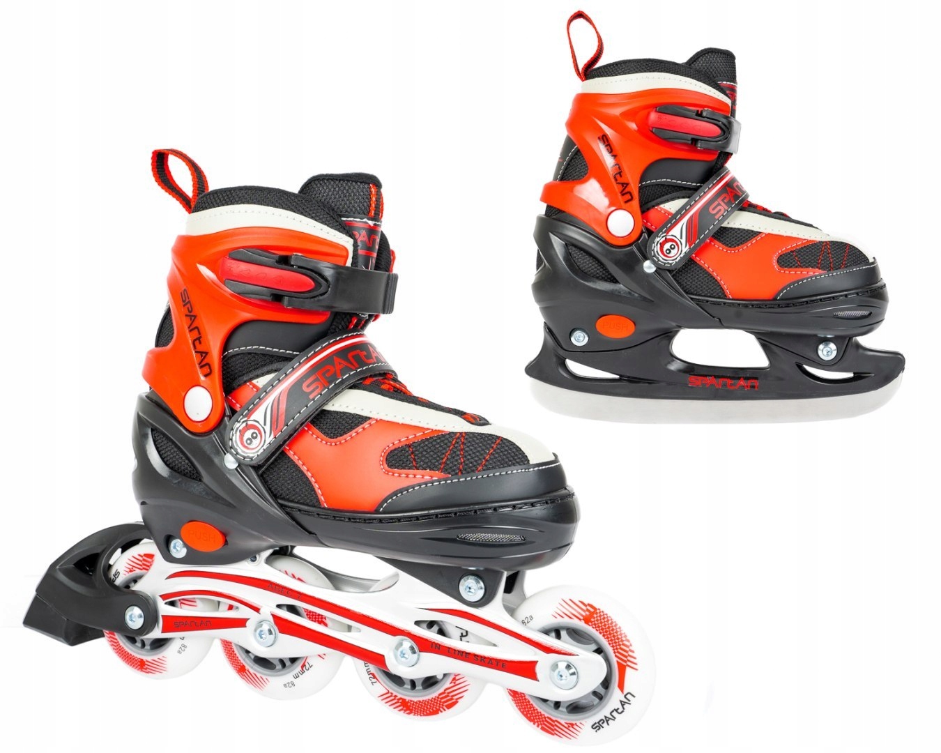 Łyżworolki 2w1 Spartan Red Inliner (30-33)