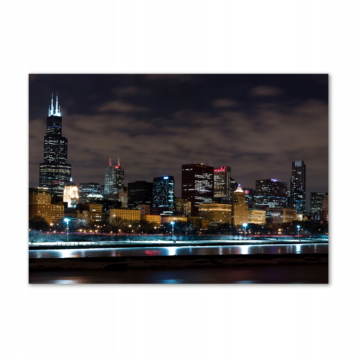 

Foto obraz szkło akrylowy Chicago nocą 100x70 cm