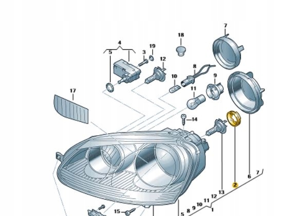 ORYGINAŁ Oprawa żarówki H7 VW Caddy Touran Golf Je Producent części Volkswagen OE