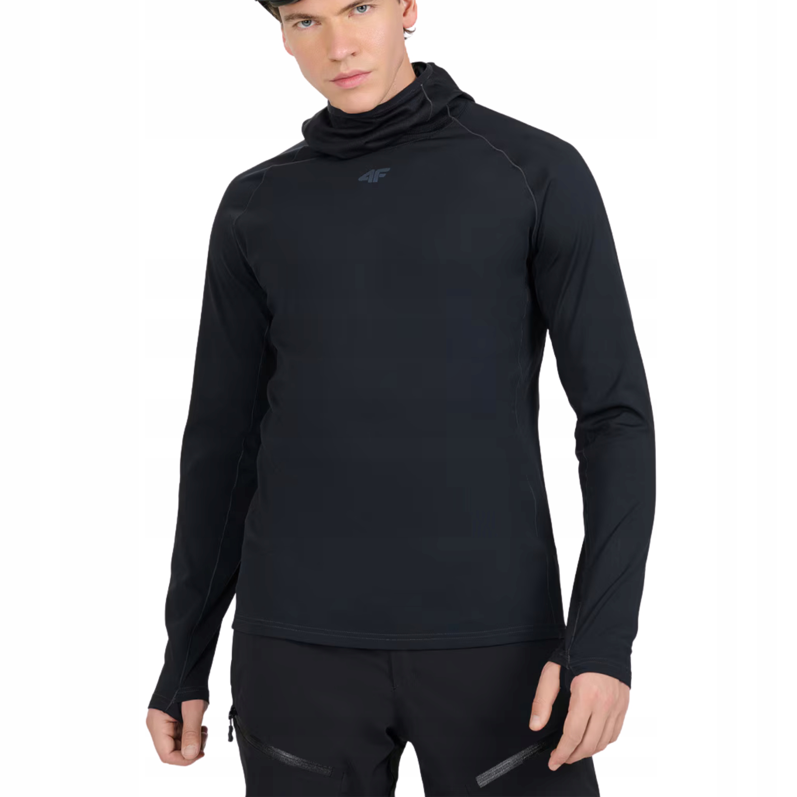 4F Bluza Do Biegania Termoaktywna Z Kominiarką Longsleeve Czarna XL