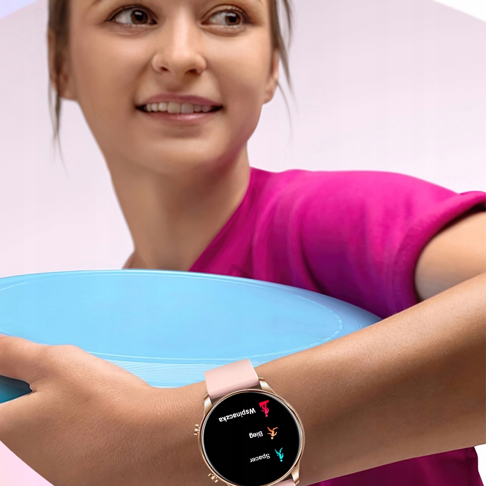SMARTWATCH ENTER PL MENU RÓŻOWE ZŁOTO MESH + PASEK Materiał koperty metal