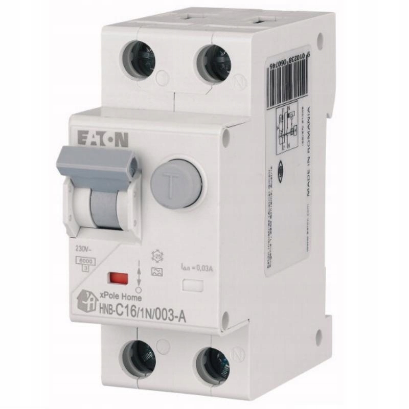 Prúdový chránič s nadprúdovou časťou Hnb 6A C 30 mA A 2pol Eaton