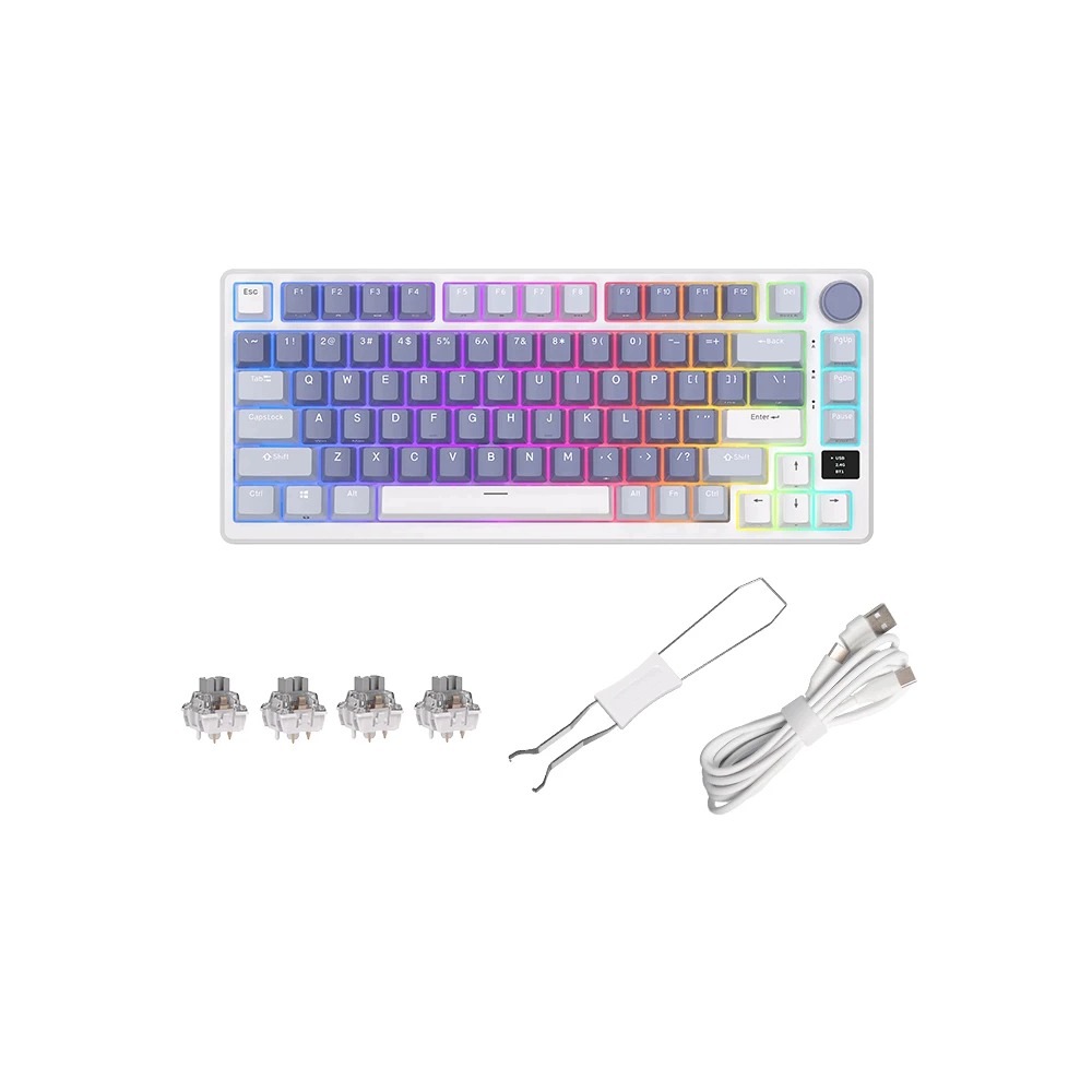 ROYAL KLUDGE RK-M75 Ocean Blue Gaming Keyboard Cream switch — 11