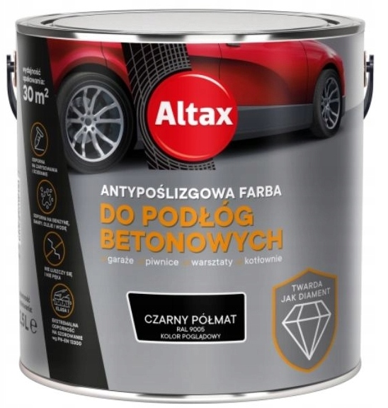 Altax Protiskluzová Barva Na Betonové Podlahy 2,5L Černá Polomatná 9005