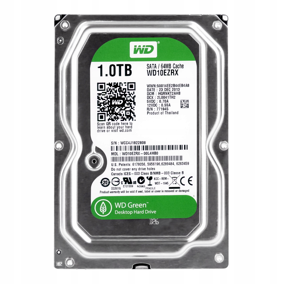 Wd Green 1TB Sata III 5.4K 64MB 3.5'' WD10EZRX