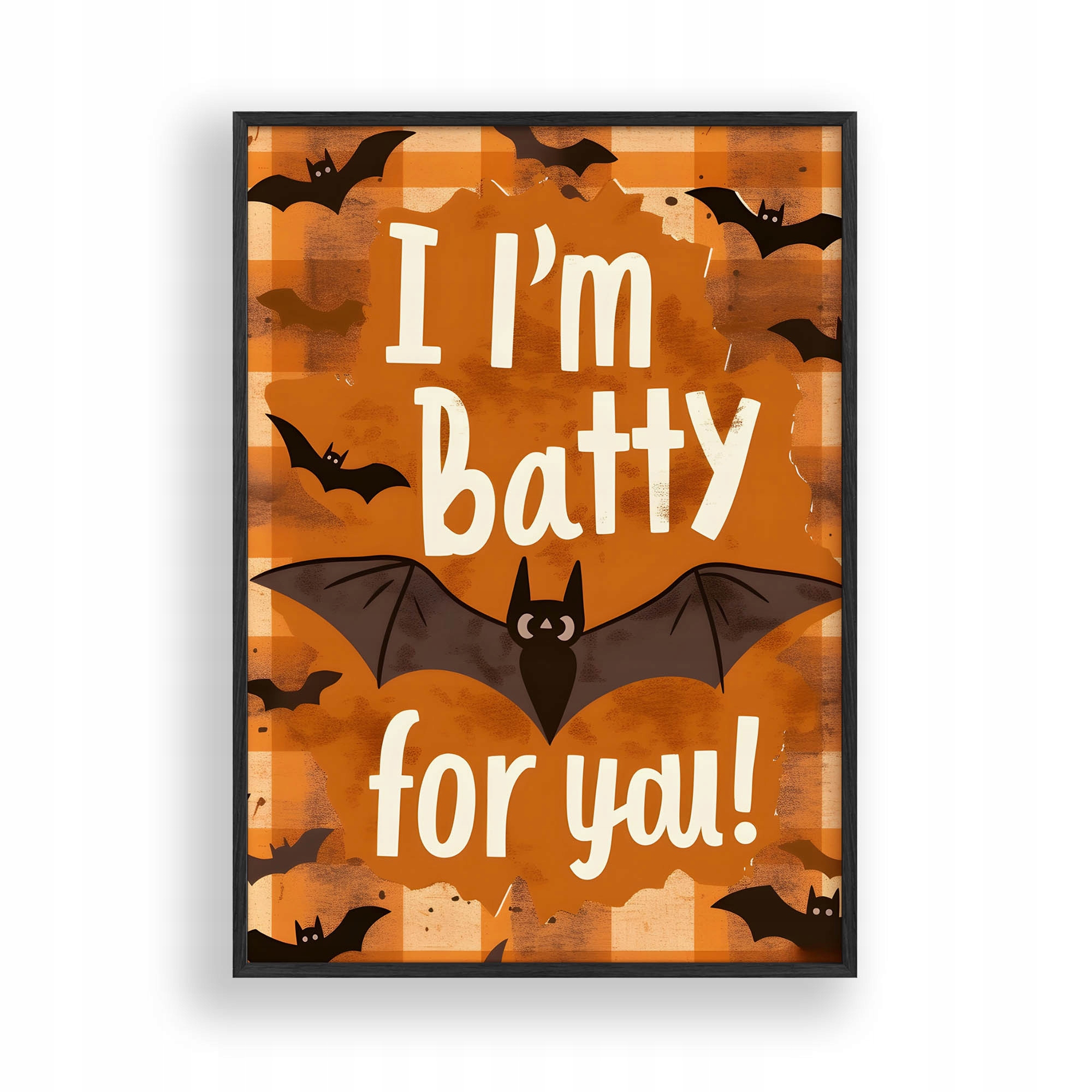 Halloweenský Plakát A3, černý dřevěný Rámeček , 30x42 cm