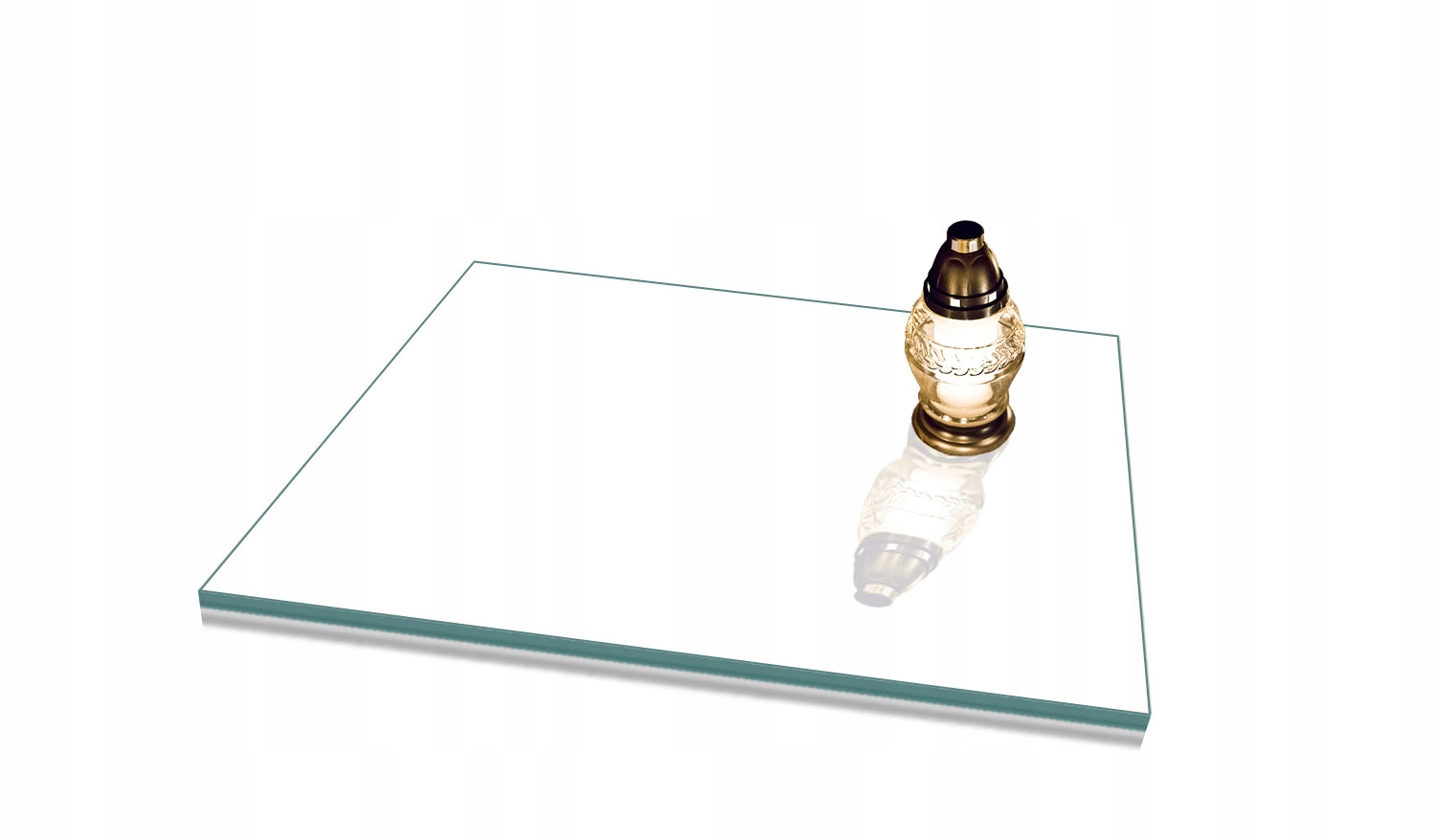 Skleněná Podložka Pod Svícen Květiny 60x52 Bílá Na Hřbitov