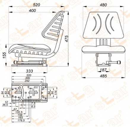 003 - СИДЕНЬЕ ВИЛОЧНЫЙ ПОГРУЗЧИК HDS С РЕГУЛИРУЕМЫМ