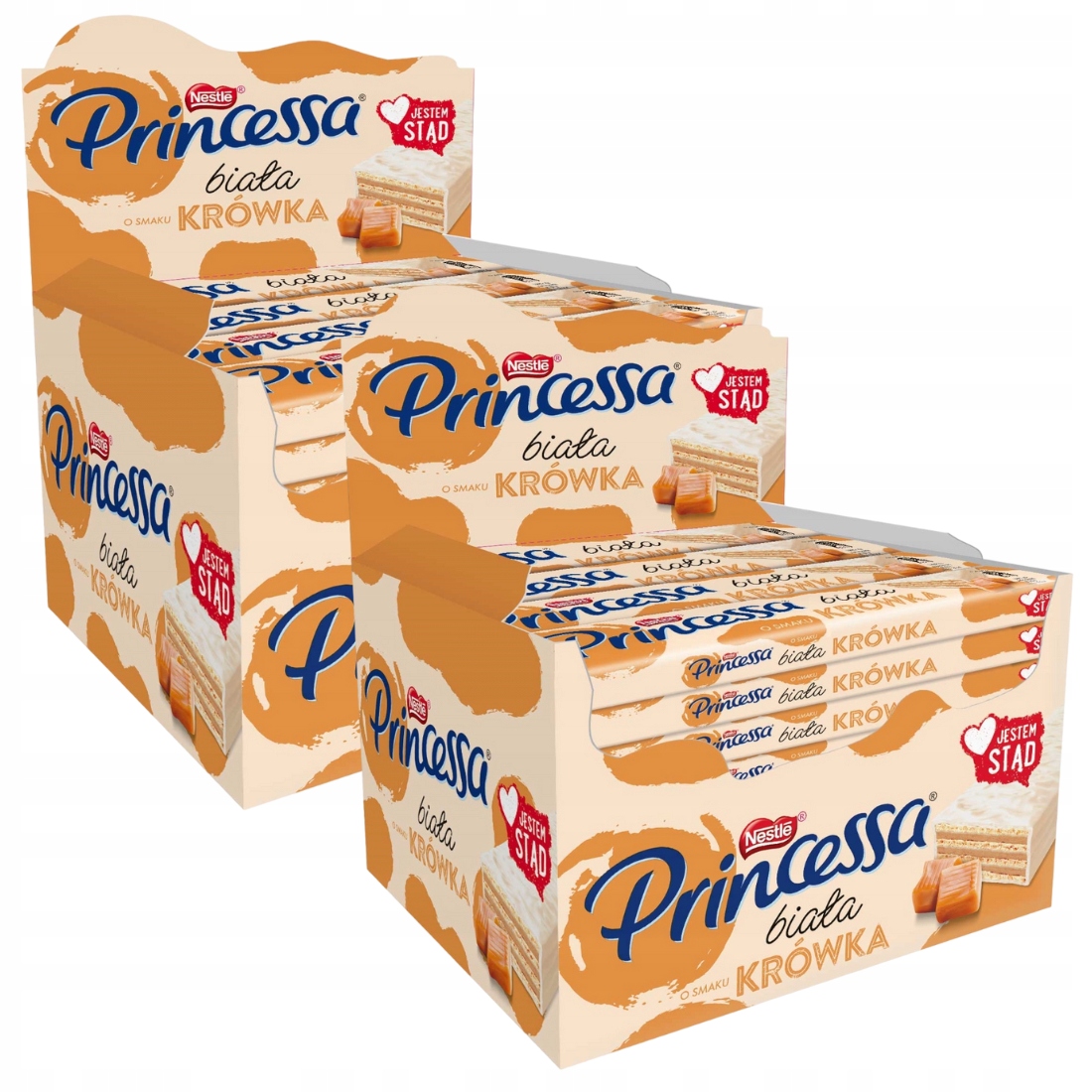 Princessa Wafelek Biała Krówka Baton 60szt x 40g