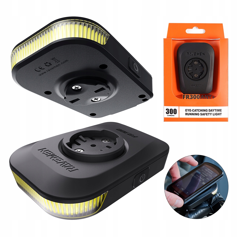 Ravemen FR300ANT+ Přední světlo na kolo Cob Denní svícení Usb-c IPX6 300lm