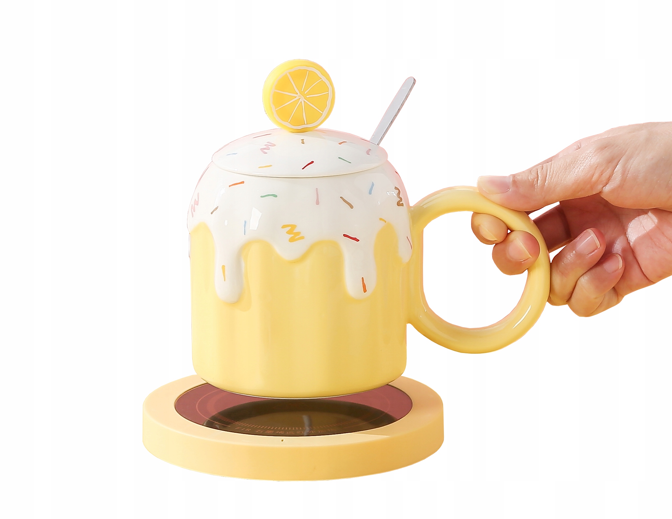 Hrnek s Usb ohřívačem Lžíce Kabel Kubek Keramický Vánoční Dárek