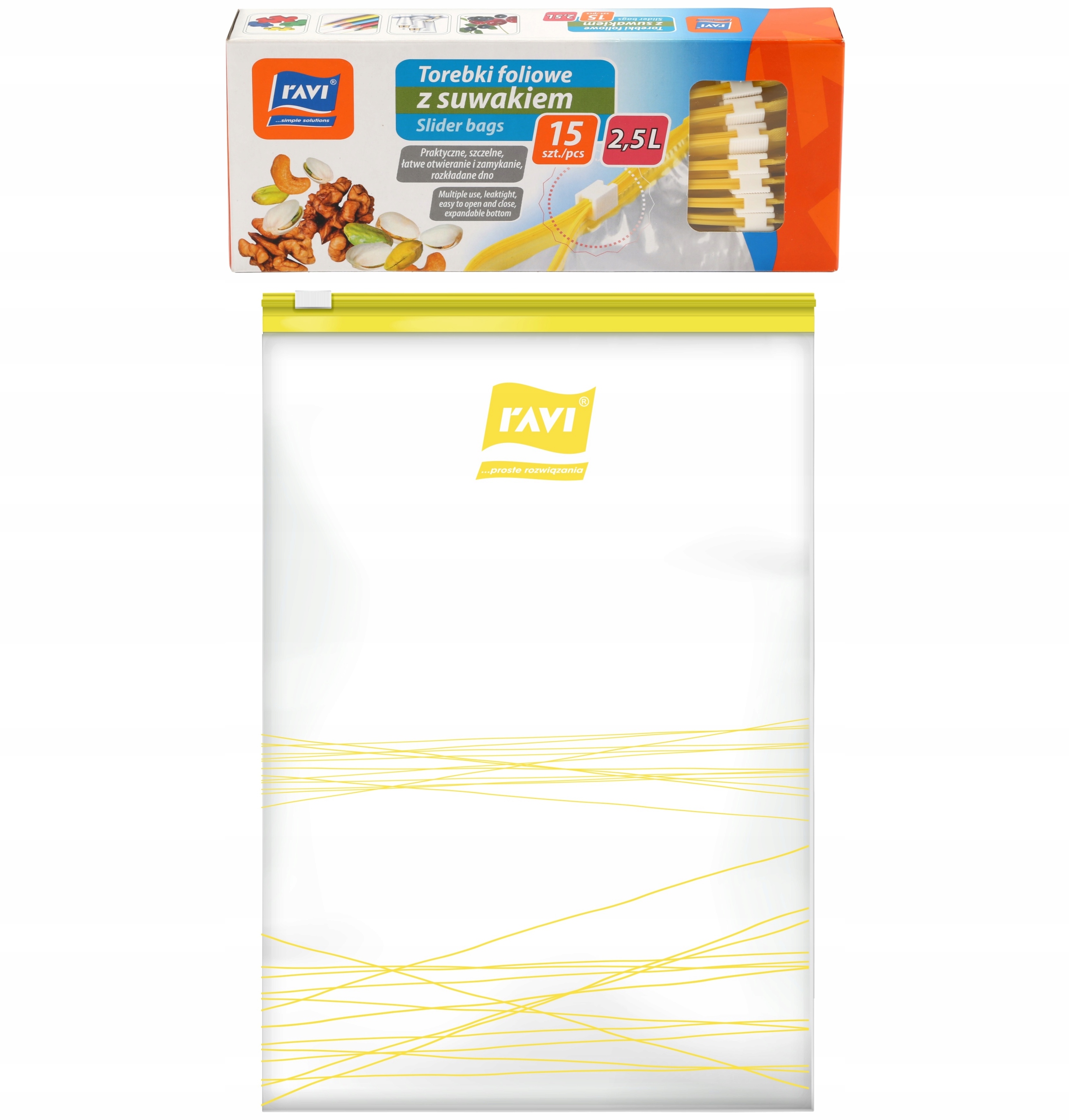 

Woreczki Torebki Wielorazowe Z Suwakiem 2,5L 15szt