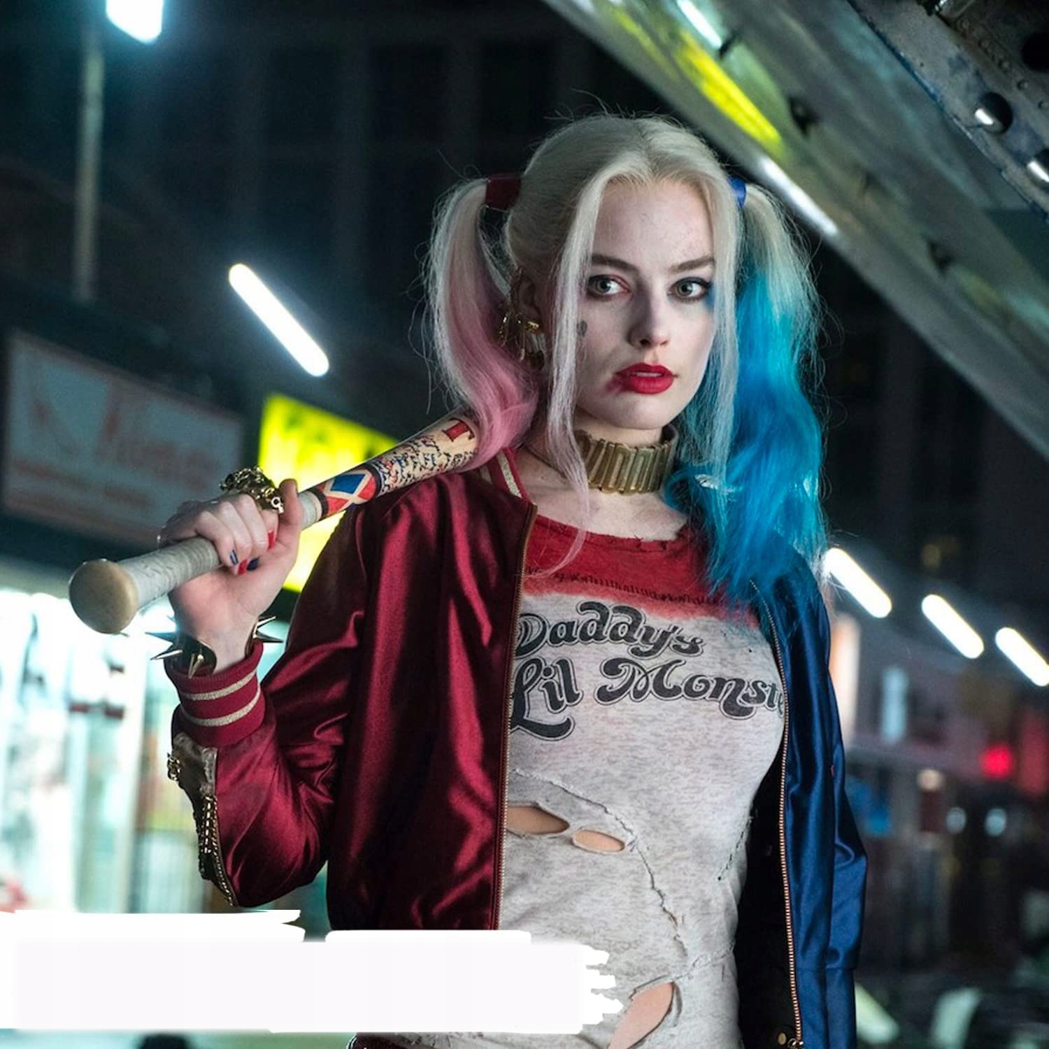 BASEBALLOWY DREWNIANY KIJ BEJSBOLOWYHARLEY QUINN 84CM COSPLAY Długość 32