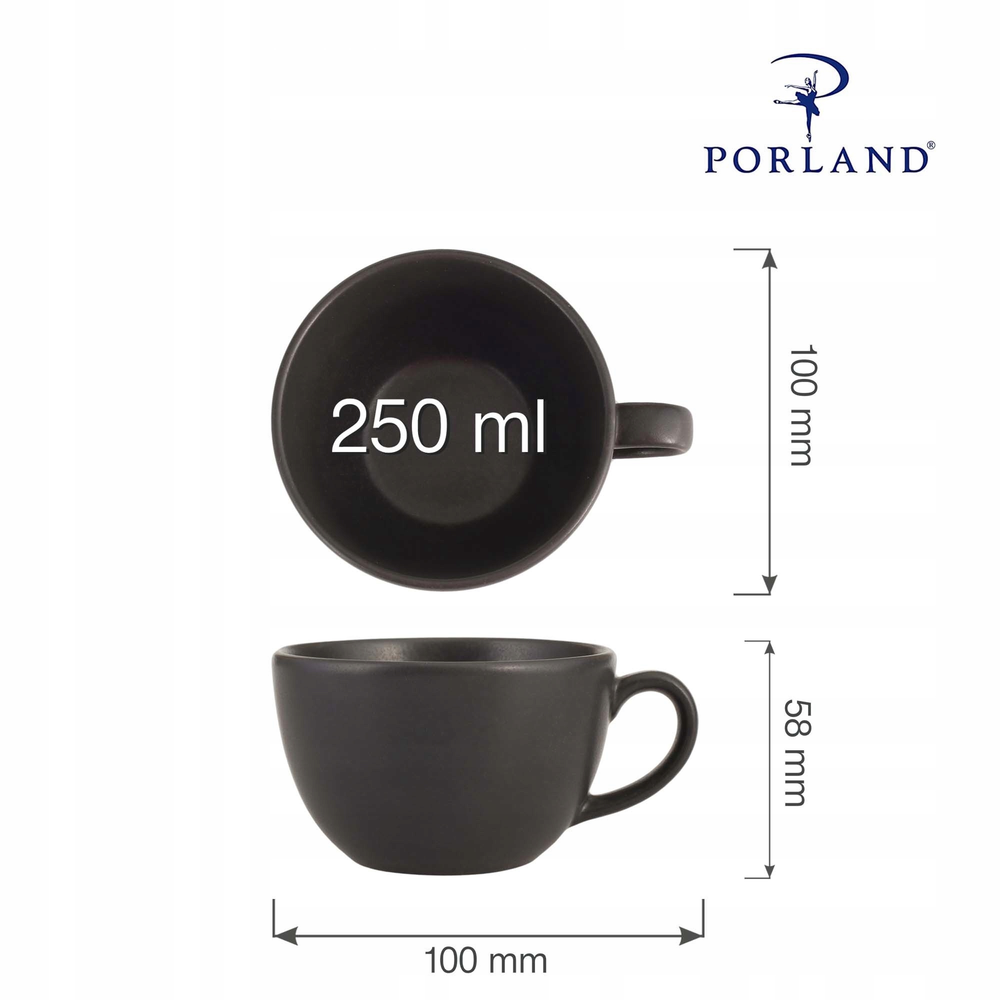 Filiżanka elegancka Coal 250 ml Marka Porland