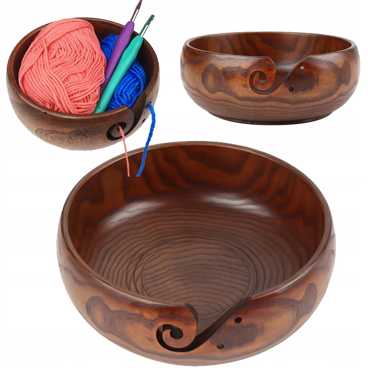 Miska Mísa Na Přízi Dřevěná Vlna Na Háčkování Diy Se Spirálovou Štěrbinou