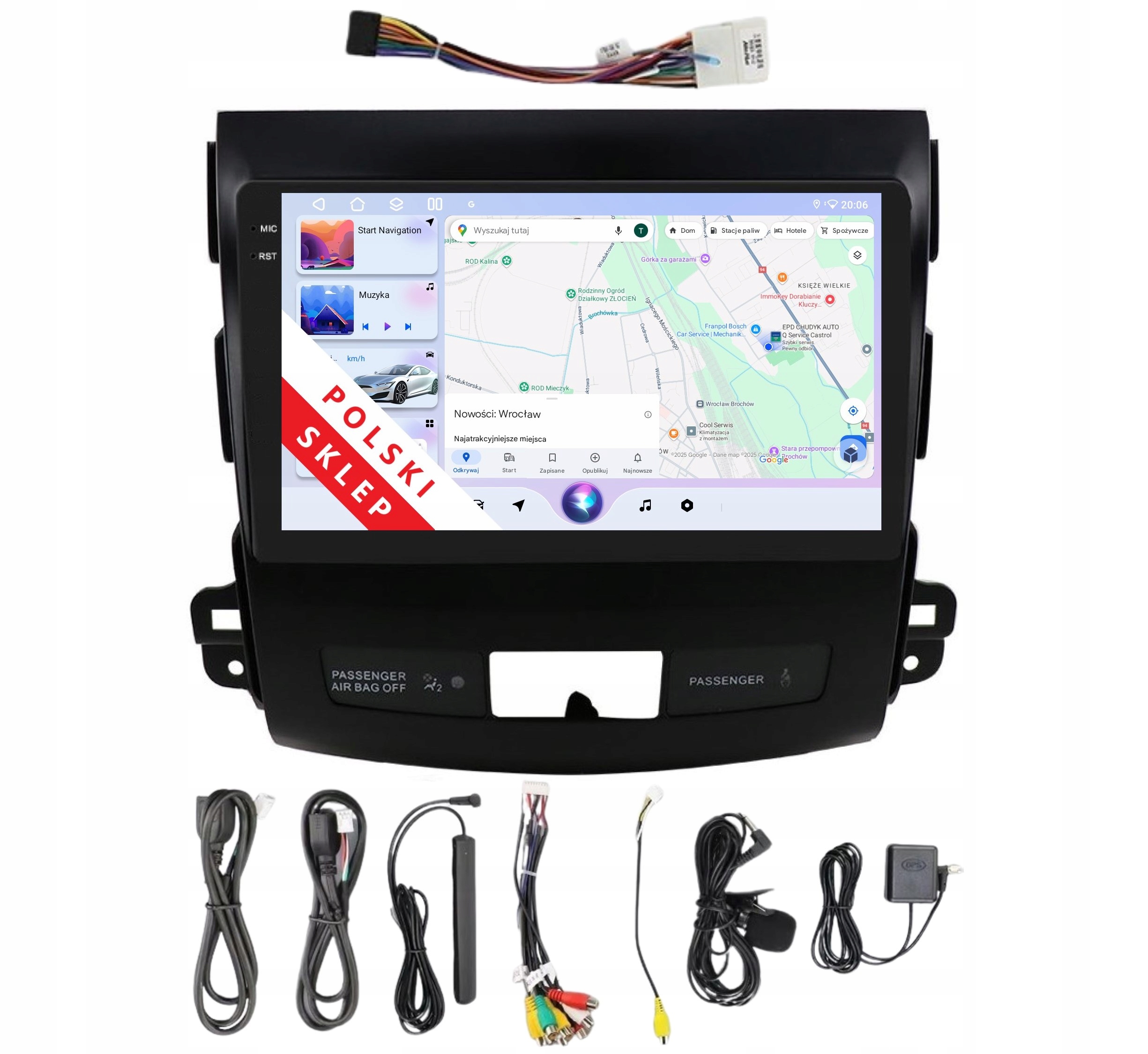 Rádio Android Mitsubishi Outlander 2 Peugeot 4007 6/128 Gb Dsp Carplay Lte