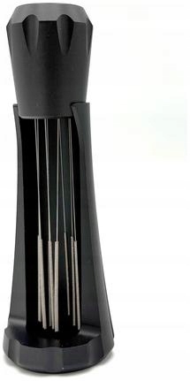 Jehlový distributor na kávu, stojan, držák, černý