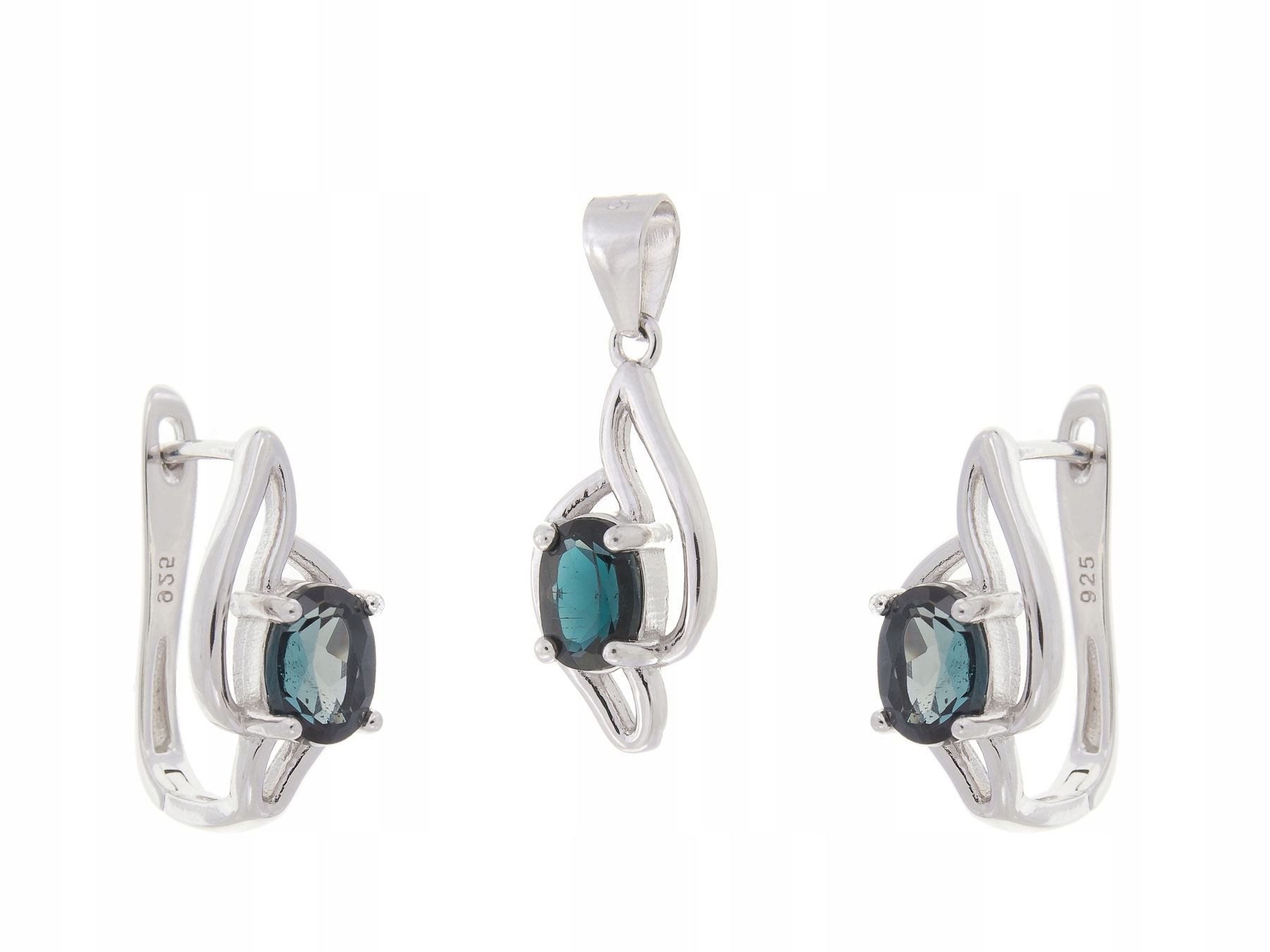 Stříbrný Rhodiovaný Komplet London Blue Topaz Přírodní Dárek