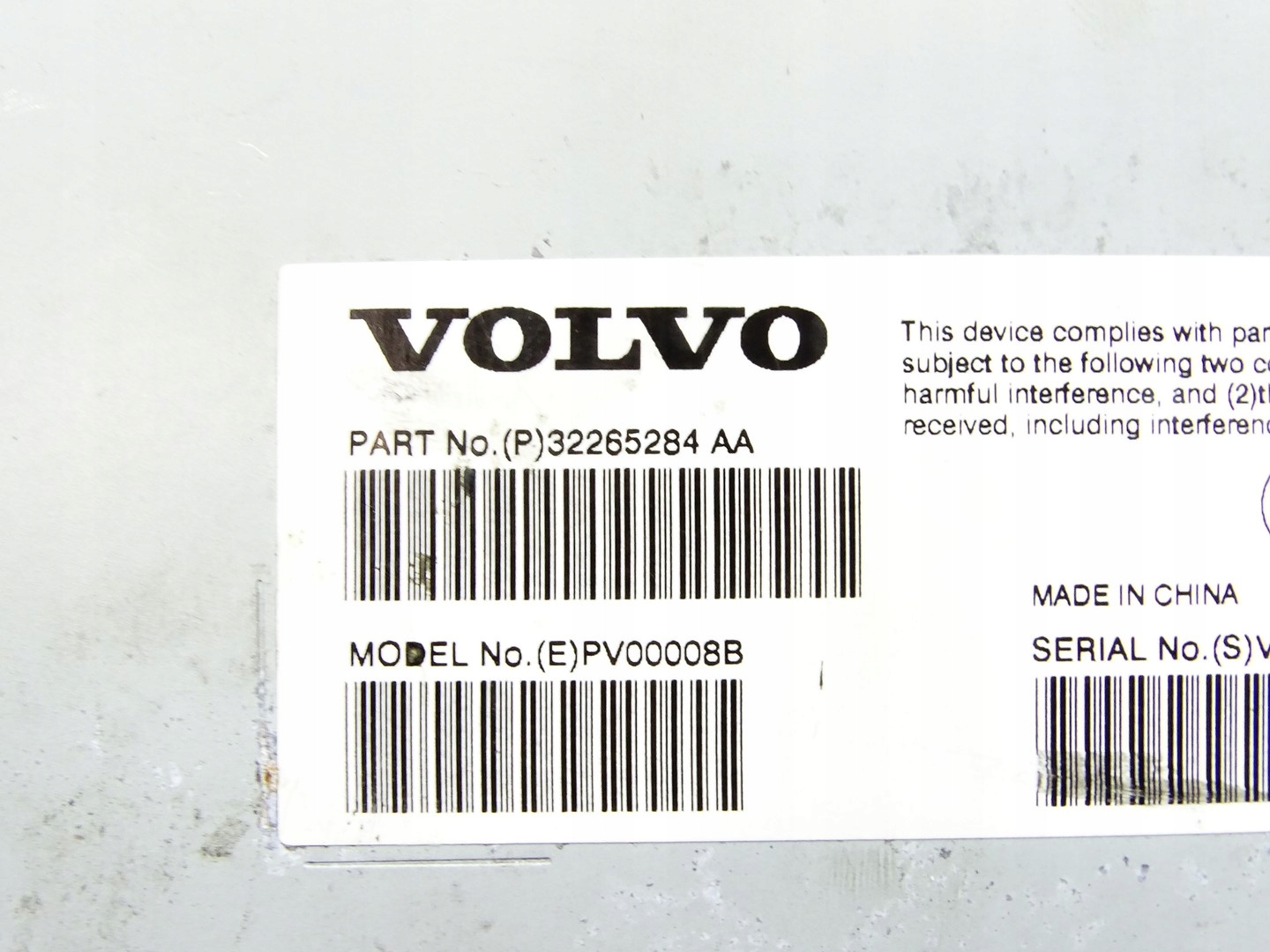 amplifier module control unit RADIA VOLVO XC60 II 18- P32265284AA