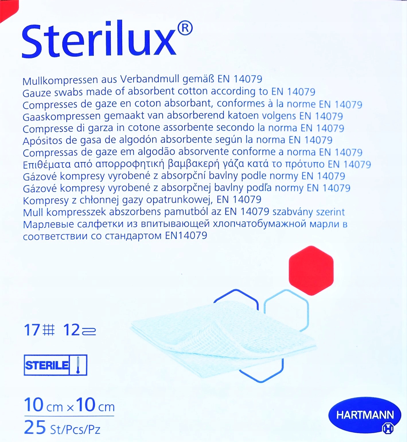

Hartmann Sterilux 10 x 10 cm 25szt. jałowe 17n 12w