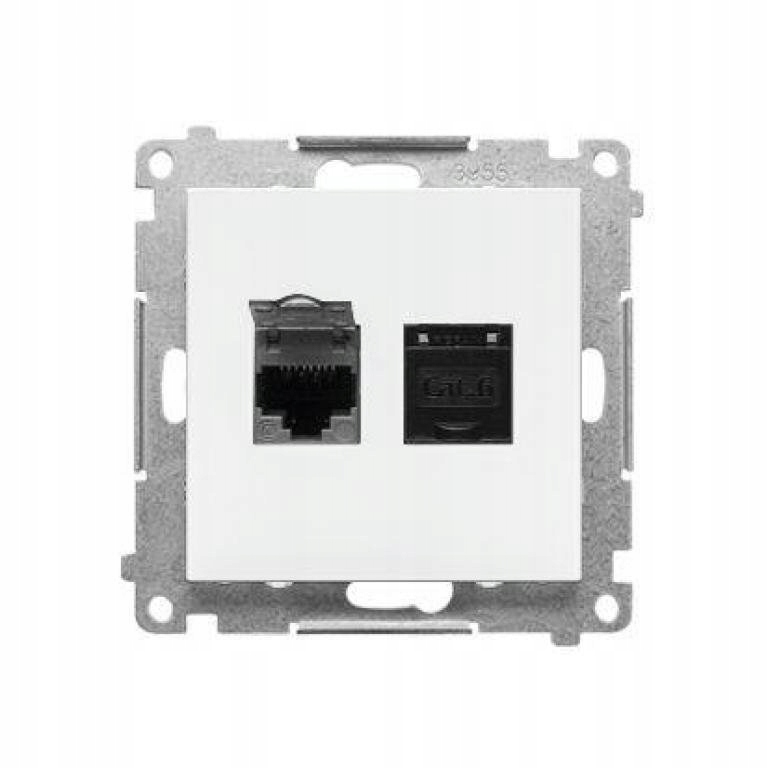 Simon 55 Gniazdo komputerowe podwójne RJ45 kat 6