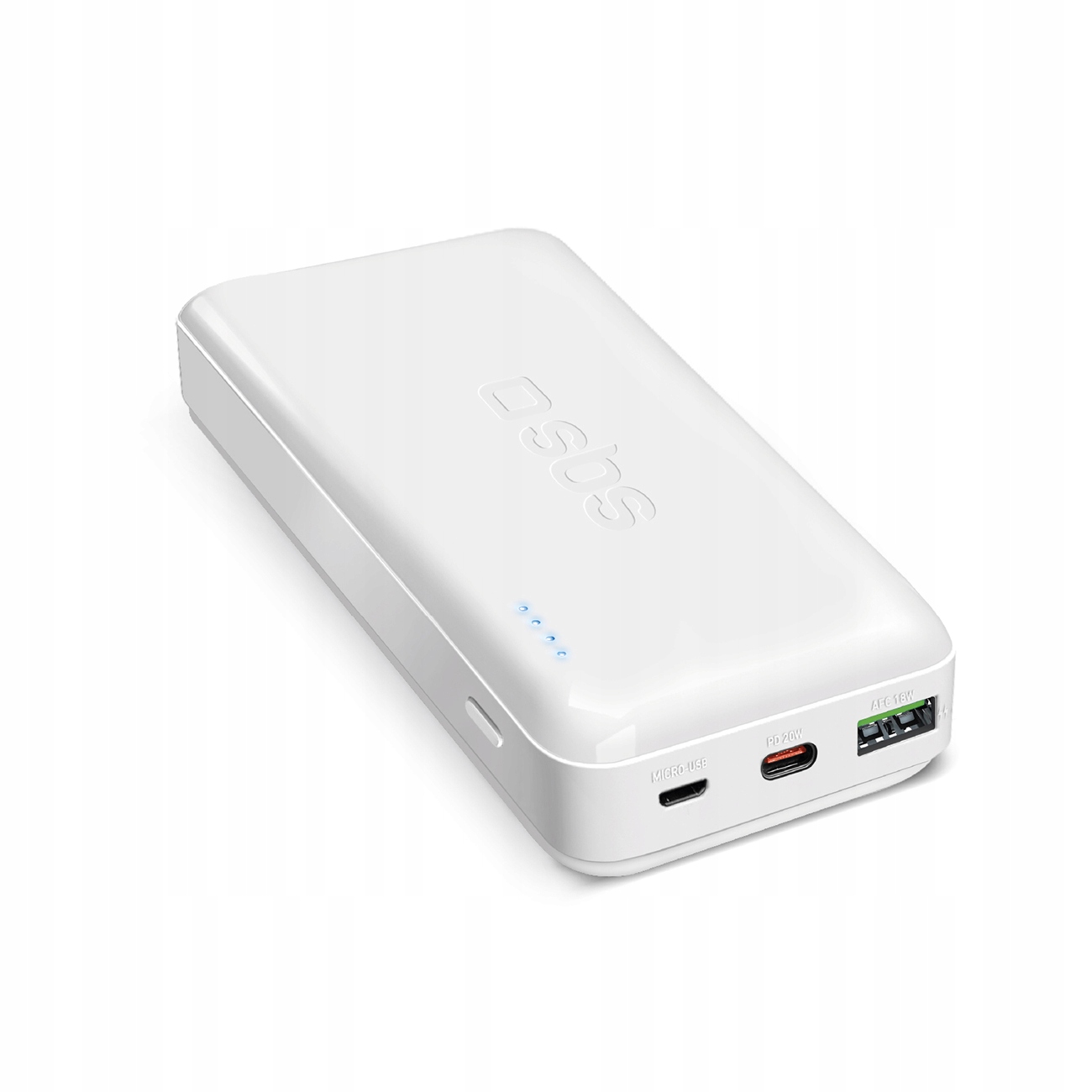 Powerbanka 20000 mAh Pd MicroUSB Usb-c Usb-a 20W biela