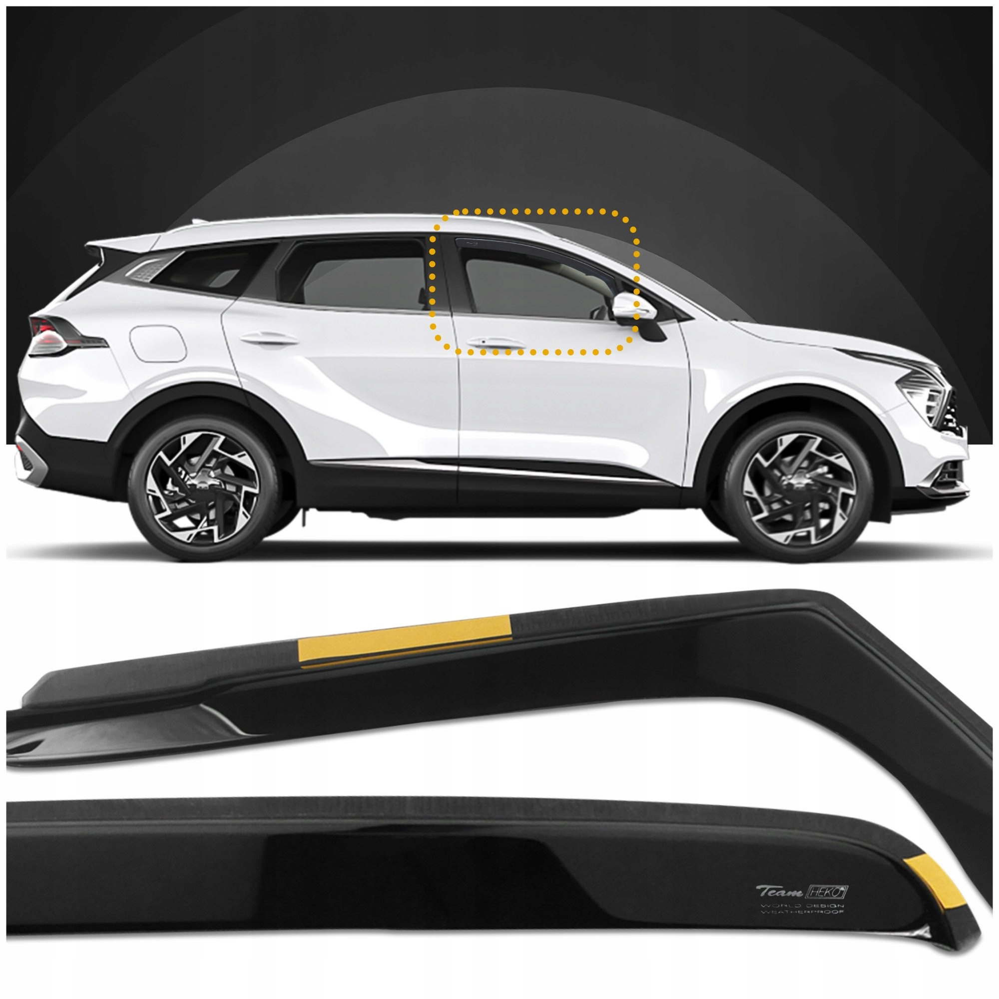 Deflektory krytu bočných skiel Heko pre Kia Sportage V 2022- 4 ks