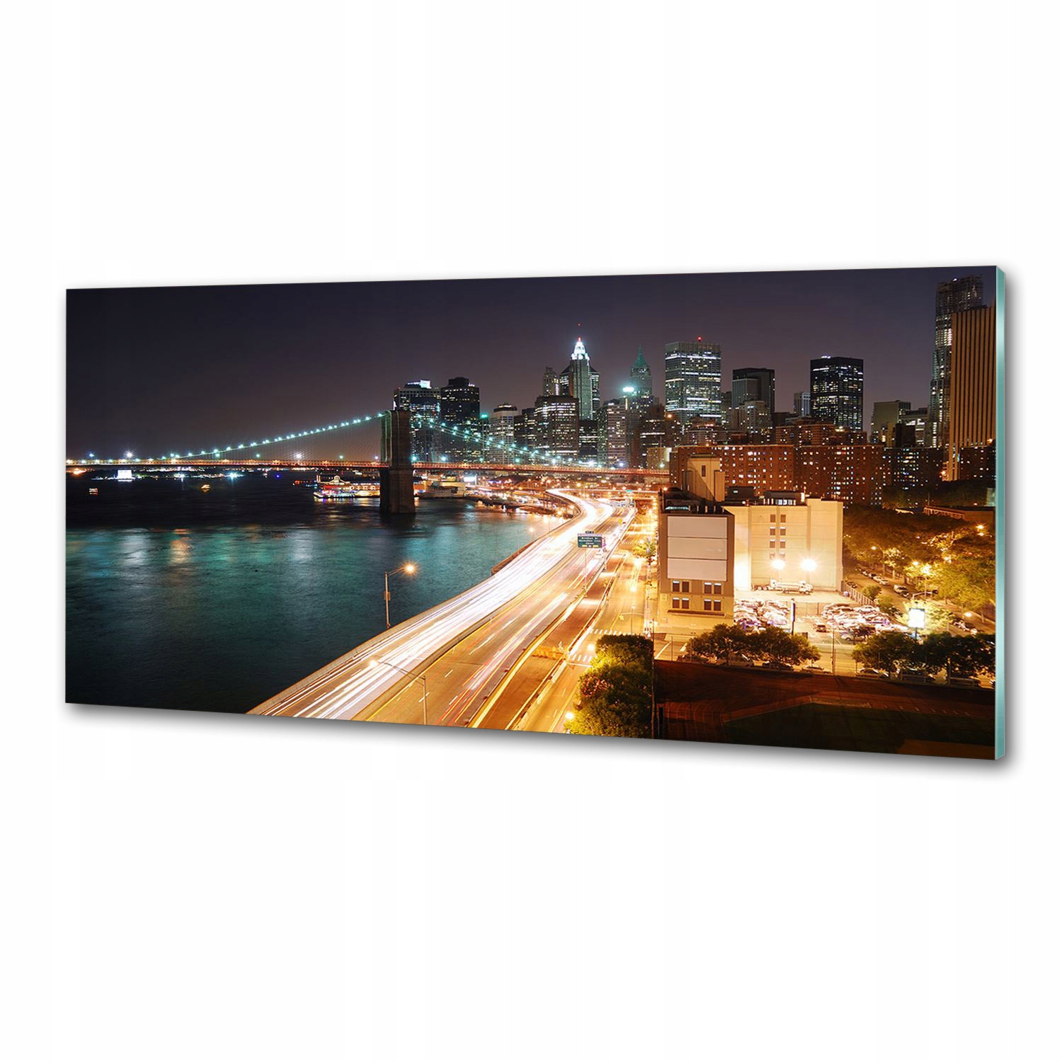 Panel do kuchyne New York v noci 125 x 50 cm Lepidlo