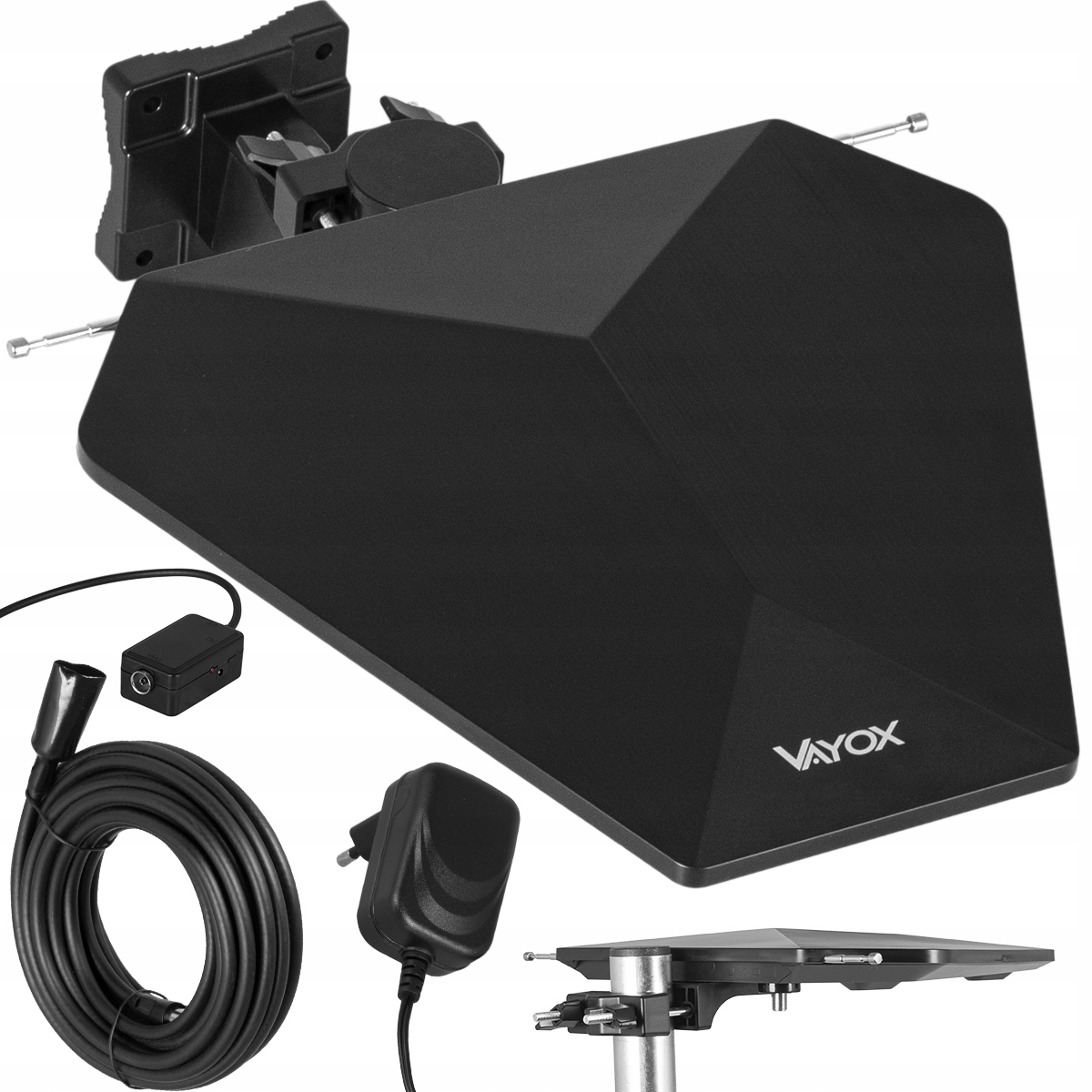 Antena DVBT2 Kierunkowa Combo Tv Naziemnej MUX8 Lte 4K Przewód 8M Vayox