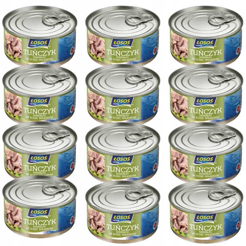 Łosoś Ustka Tuňák Kousky ve vlastní šťávě Konzervy Ryby 12 x 170 g
