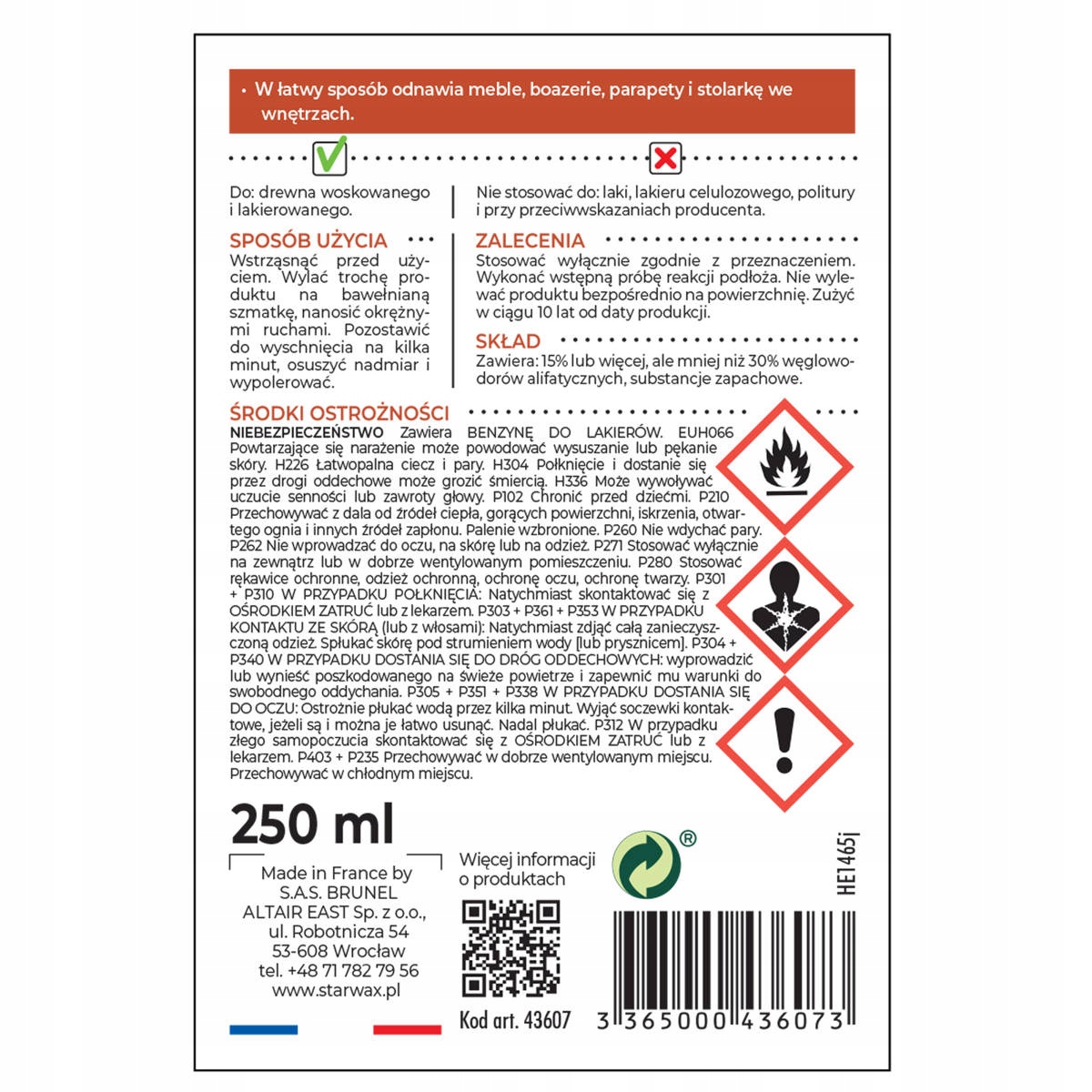 ODNAWIACZ DO MEBLI 200ML K. OWOCOWY 43607 Marka inna