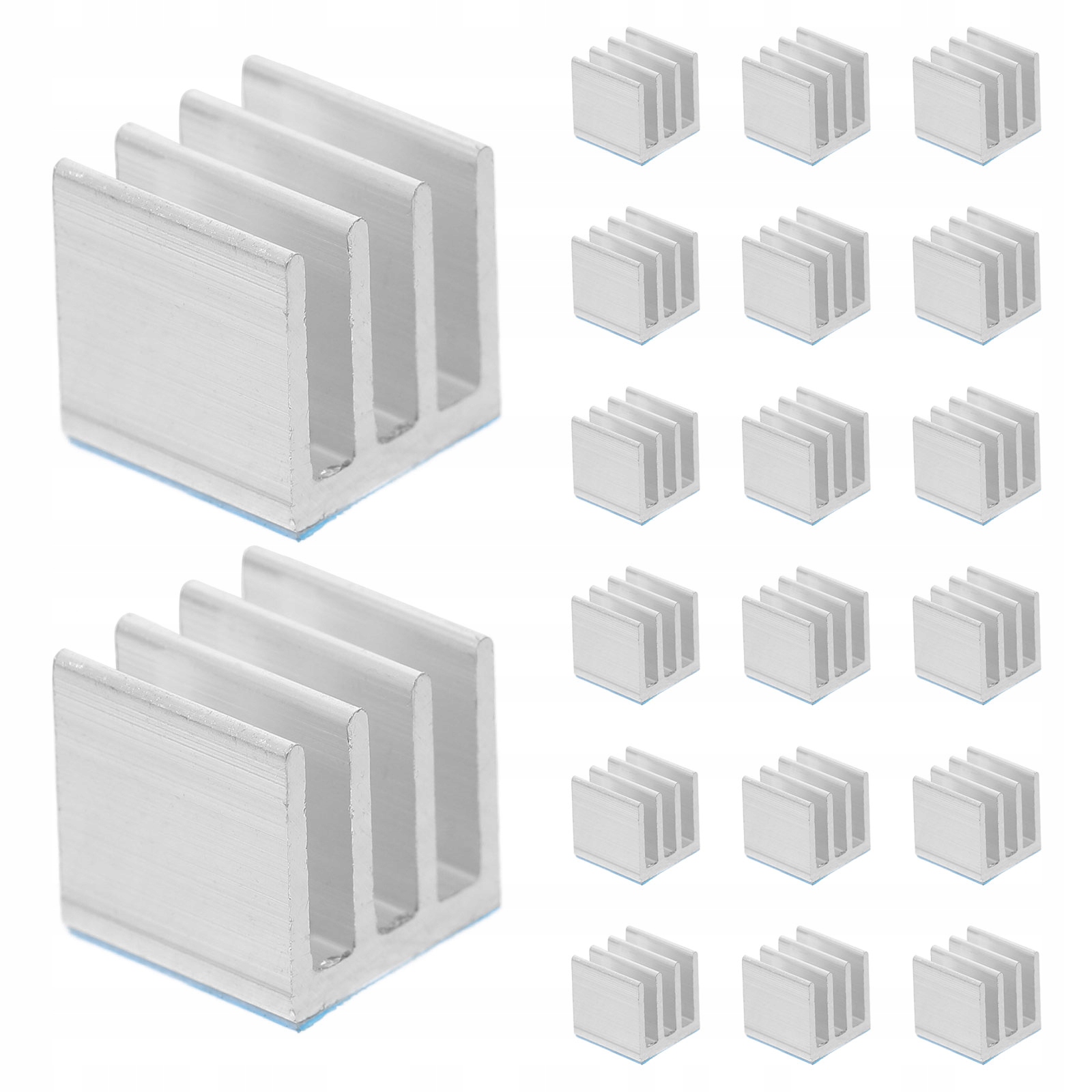 20 SZTUK WIELOBARWNYCH ALUMINIOWYCH RADIATORÓW W PASKACH Z TAŚMĄ DO ELEKTRONIKI