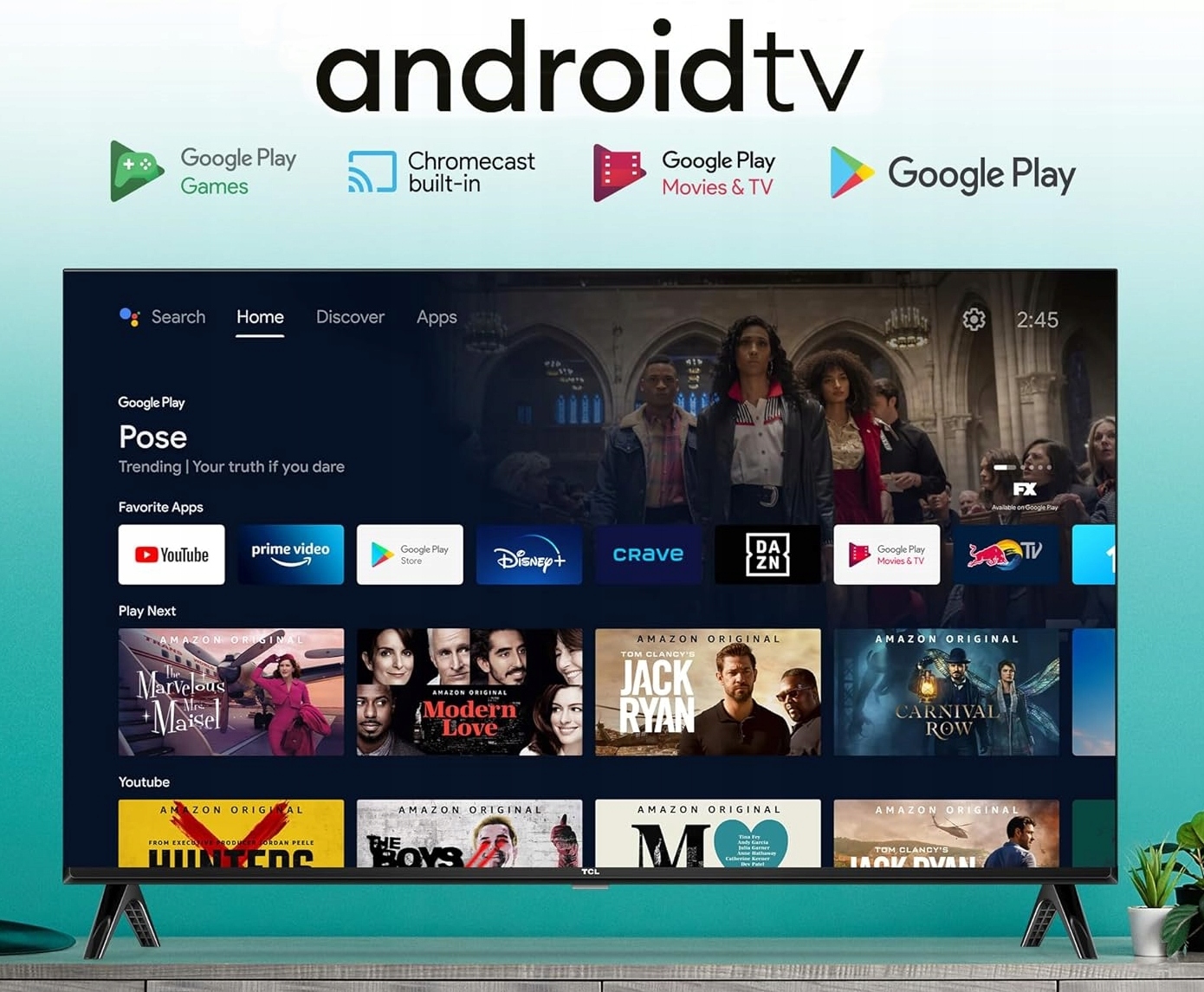 Telewizor LED TCL 40S5400 40" FullHD Smart TV ANDROID Bluetooth Czarny Smart TV Android TV