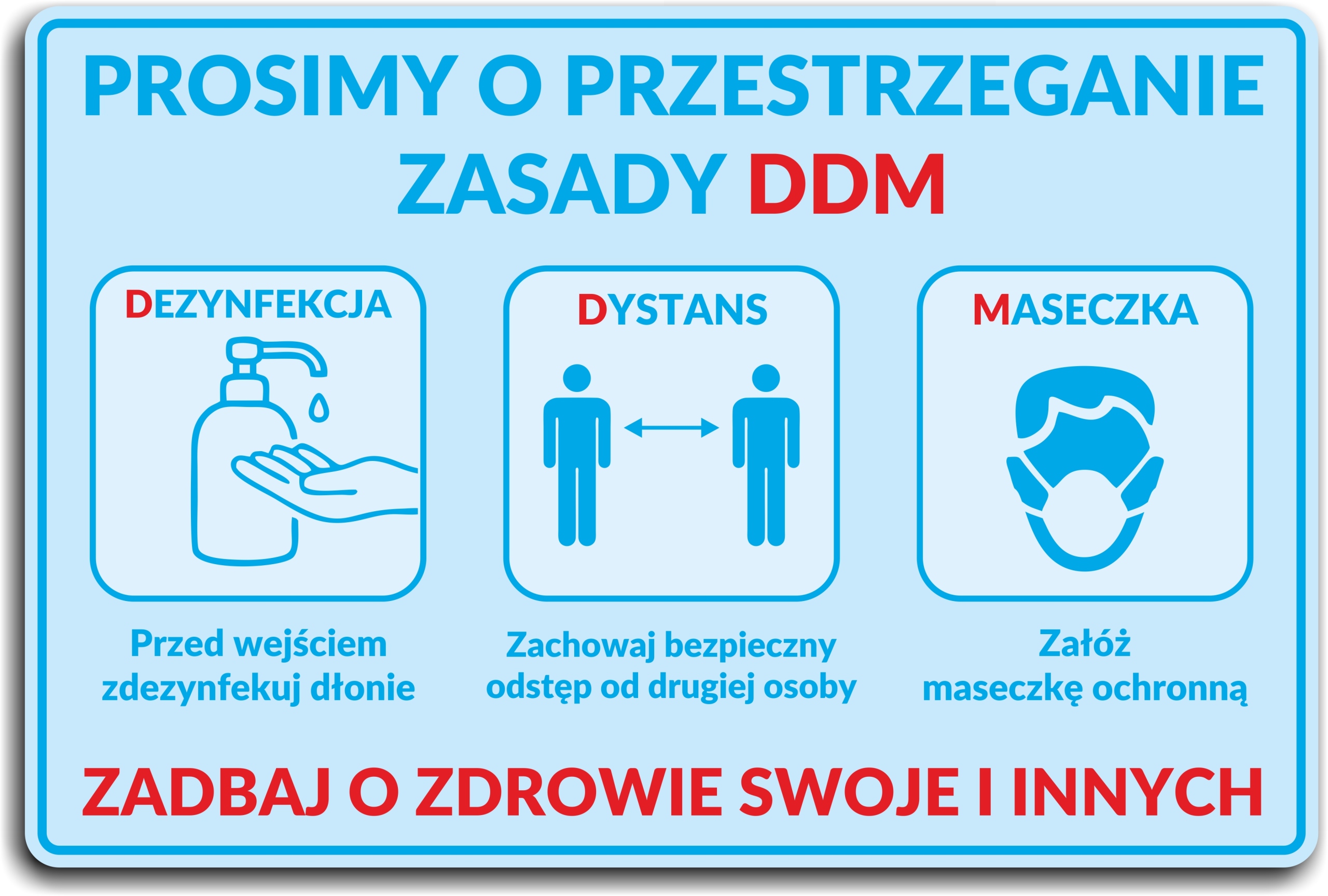 

Naklejka Bhp dezynfekcja maseczka zachowaj odstęp