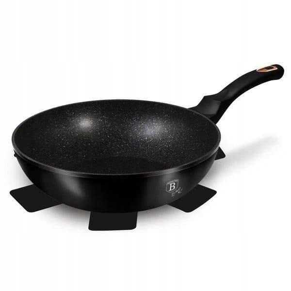 Wok Granitowy 30cm Berlinger Haus Black Rose Bh-61 Linia Black Rose
