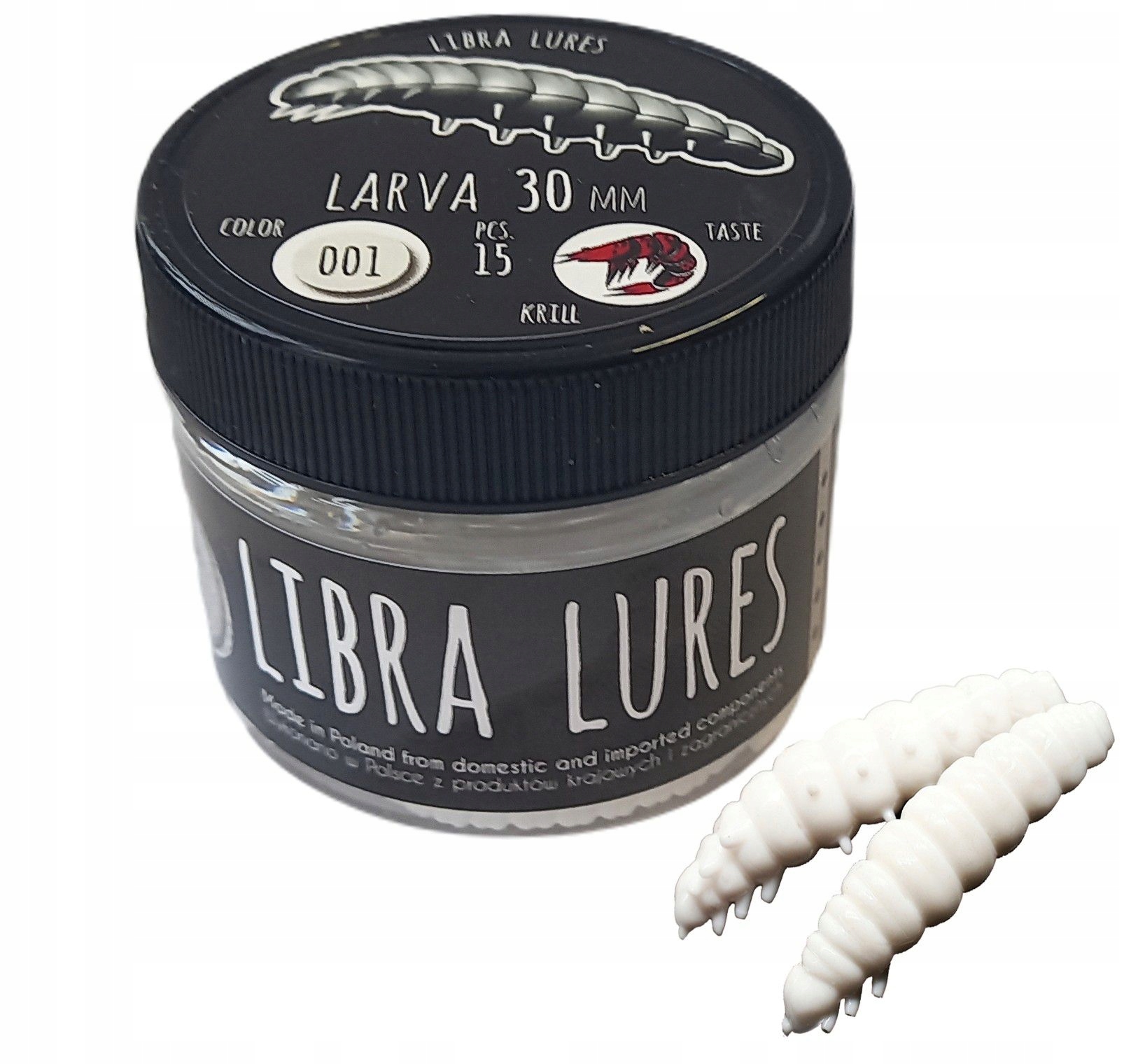Libra Lures Larva 001 White Kryl 4,5cm Długość (cm): 4.5, Smak: Kryl