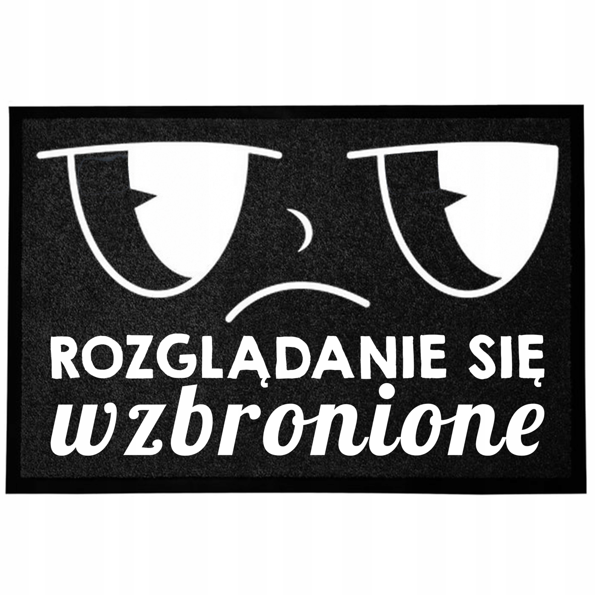 Wycieraczka Wejściowa 40X60CM Czarna Do Domu Humor Zabawna Rozglądanie Się