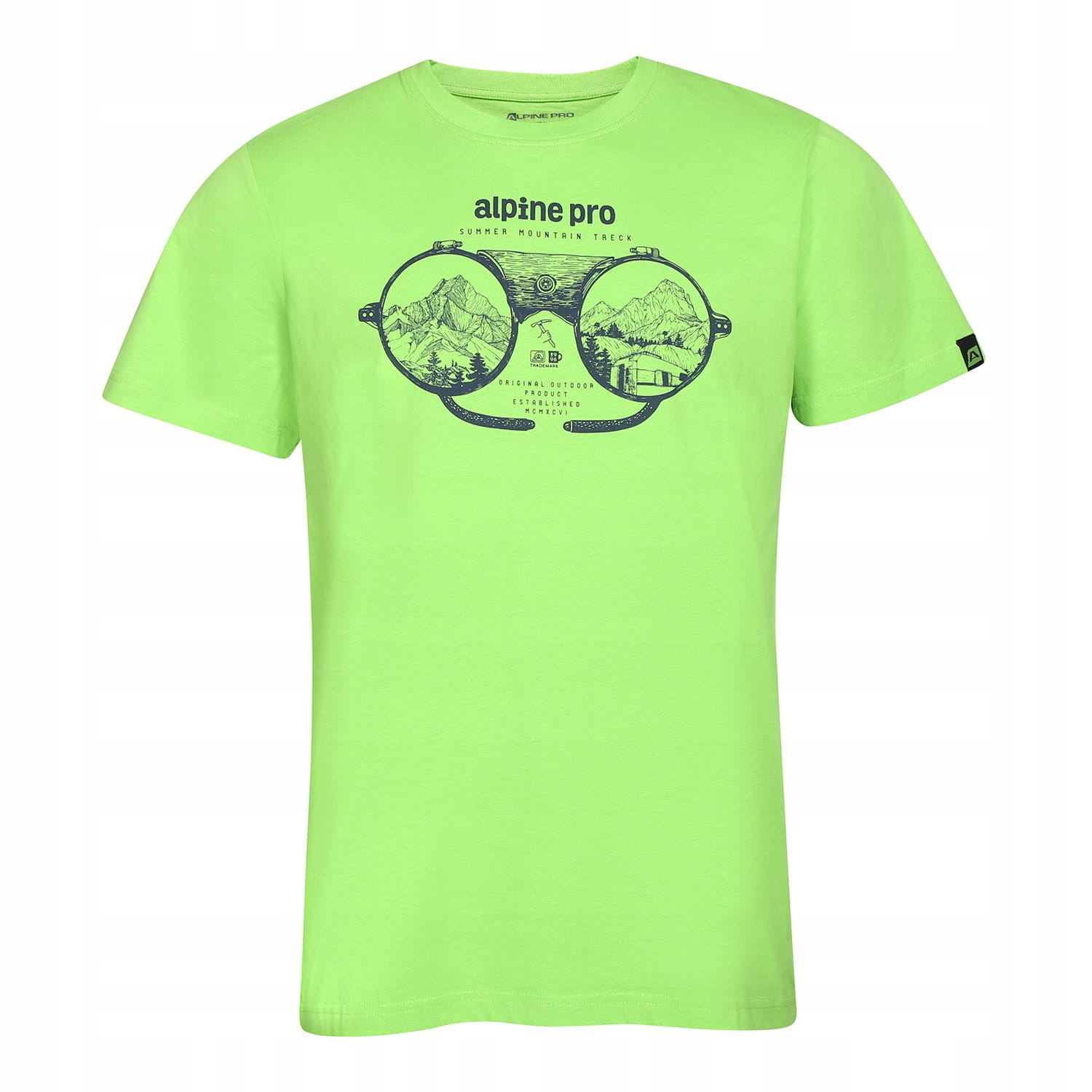 ALPINE PRO Koszulka męska bawełna organiczna Termes zielony r.M